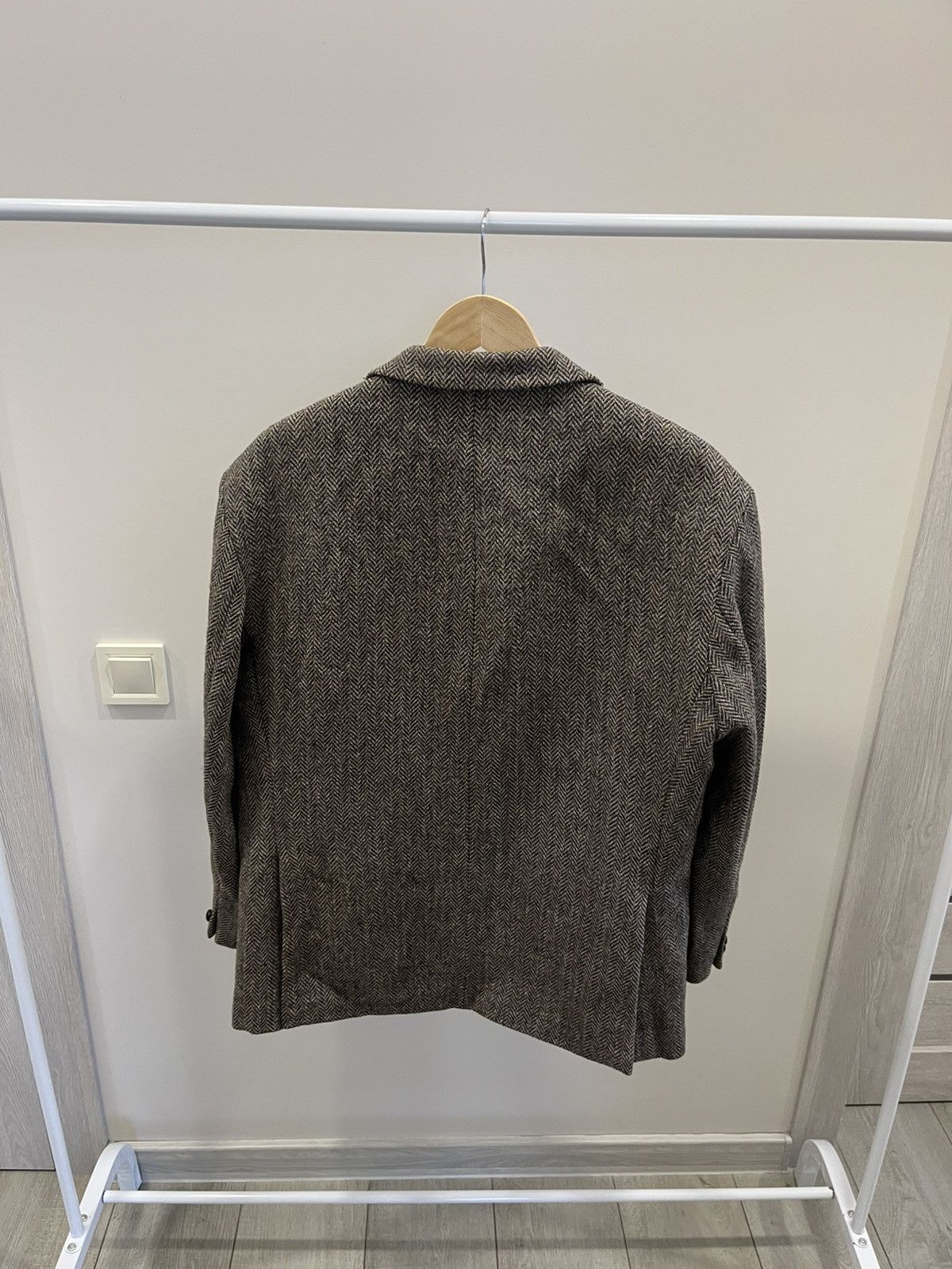 Harris Tweed VINTAGE Harris Tweed Mens Gray Wool Handwoven Made in USA Size 42R - 3 Thumbnail