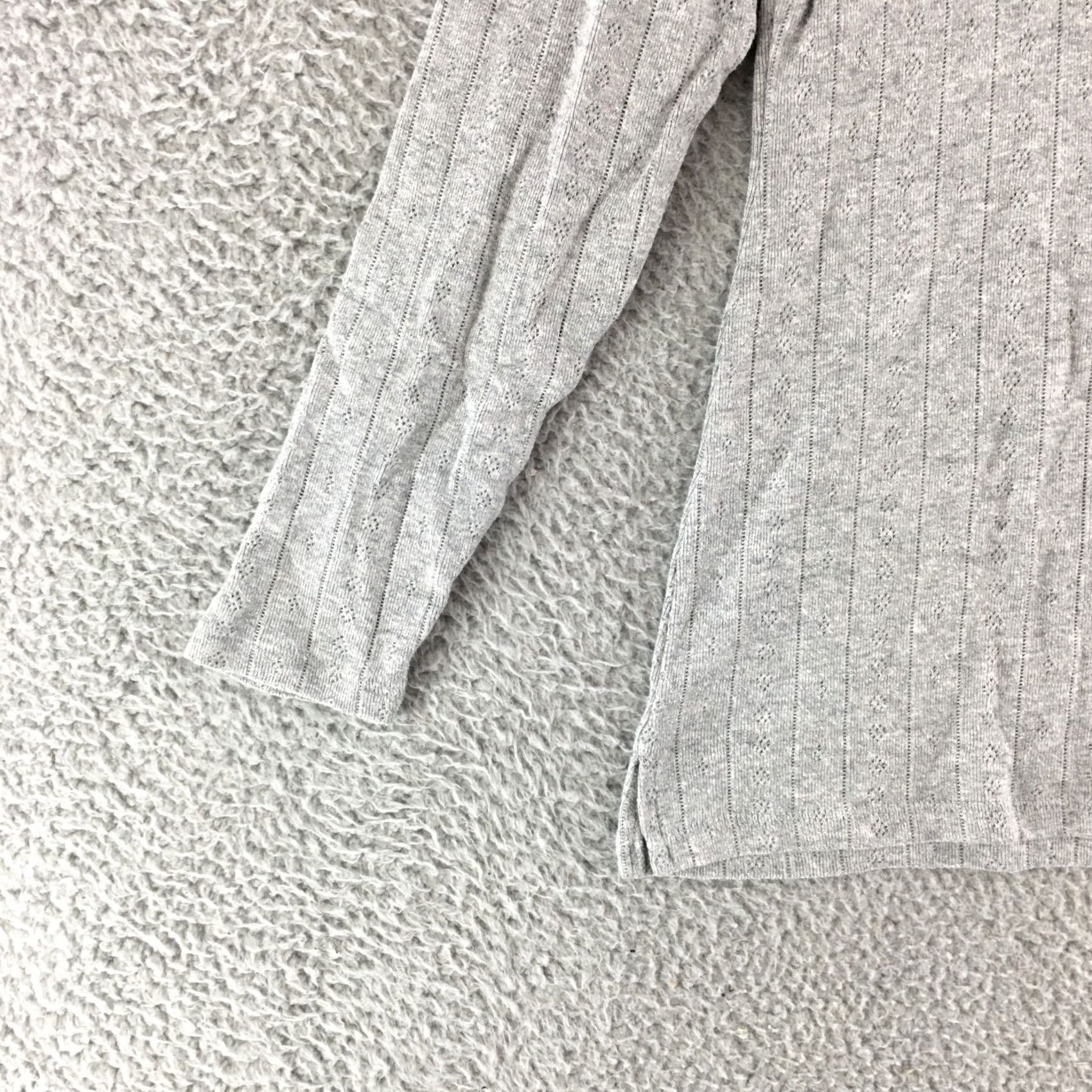 Old Navy Old Navy Pullover Sweater Womens Medium Gray Roundneck Long Sleeve - Knit, Ribbed Eyelet, Cotton Blend, Casual, Regular Fit, Fall/Winter, - Womens Size M / US 6-8 / IT 42-44 - 3 Thumbnail