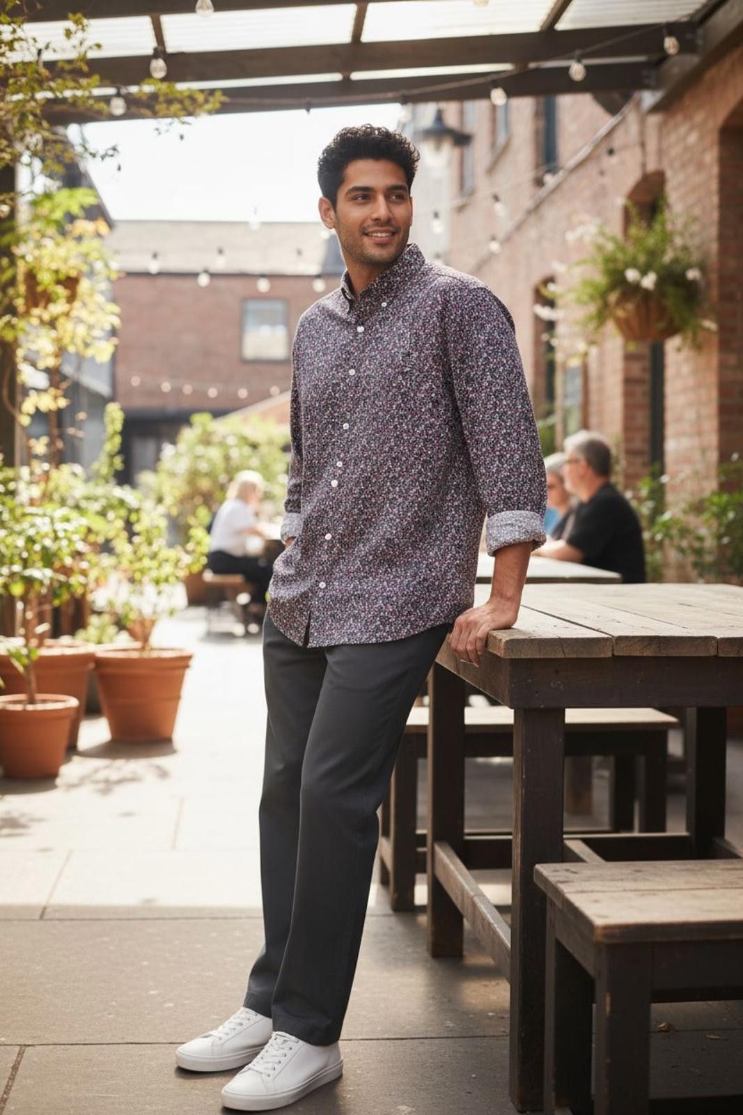 J.Crew J.Crew Men's Long Sleeve Button-Down Shirt with Floral Print Size US XL / EU 56 / 4 - 2 Thumbnail