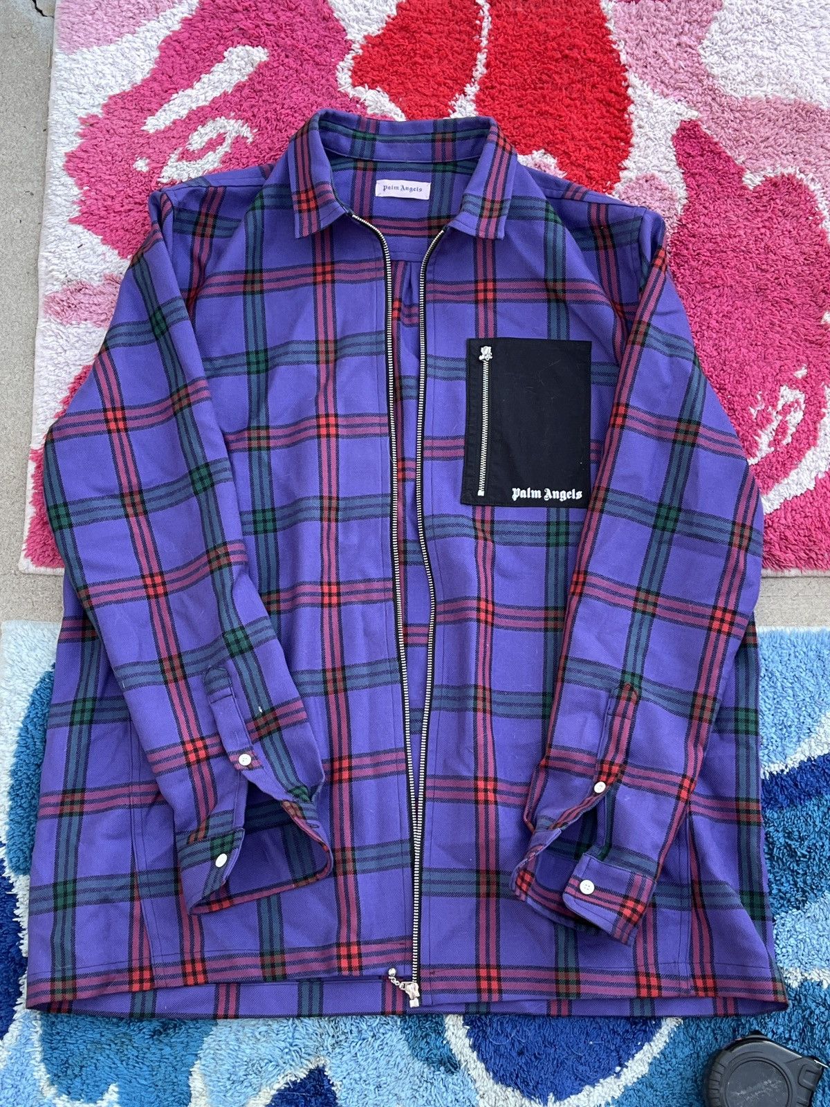 Palm Angels Palm angels purple plaid flannel Size US XXL / EU 58 / 5 - 7 Thumbnail