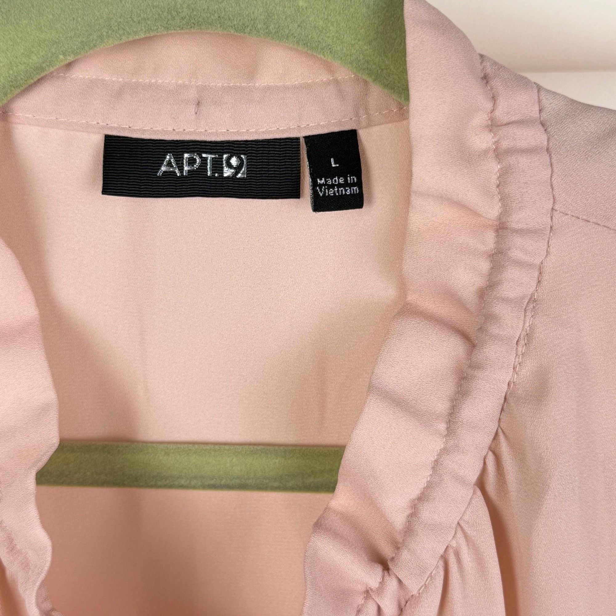 Apt. 9 Apt. 9 Women's Sleeveless Chiffon Blouse Top Ruffle Neck Pin Size L / US 10 / IT 46 - 2 Thumbnail