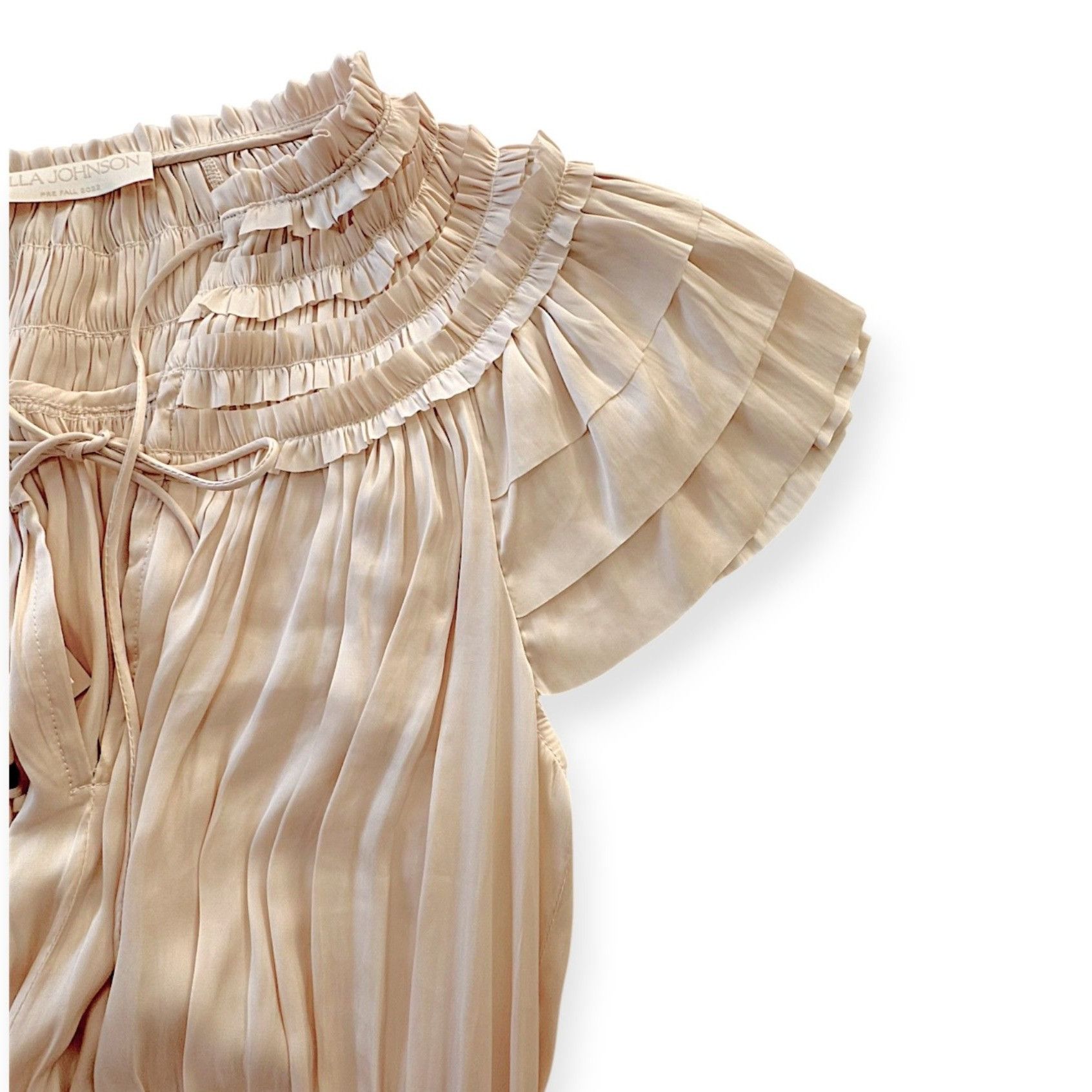 Ulla Johnson Ulla Johnson Isadora Plisse Midi Dress Dawn Cream Size 2 NWT Size XS / US 0-2 / IT 36-38 - 11 Thumbnail