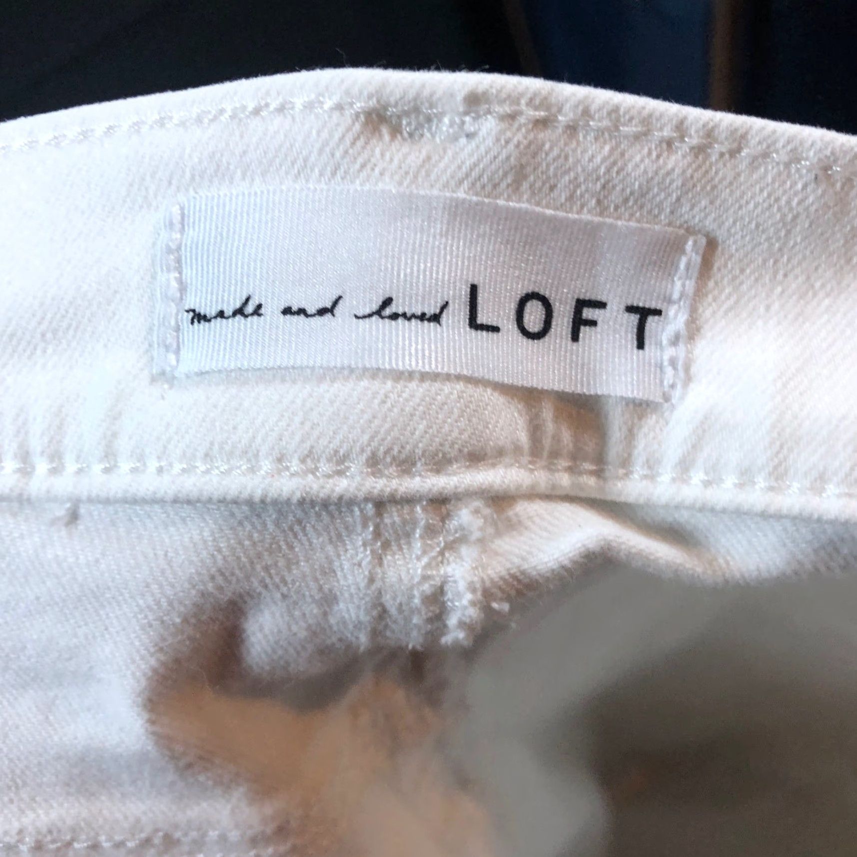 Loft LOFT Womens Jeans White Mid Rise The Skinny Cotton Blend Stretch 8 Size 30" / US 8 / IT 44 - 4 Thumbnail