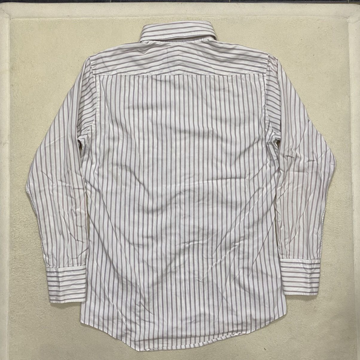 Burberry × Designer BURBERRY Black Label Vertical Striped Long Sleeve Shirt Size US M / EU 48-50 / 2 - 2 Thumbnail