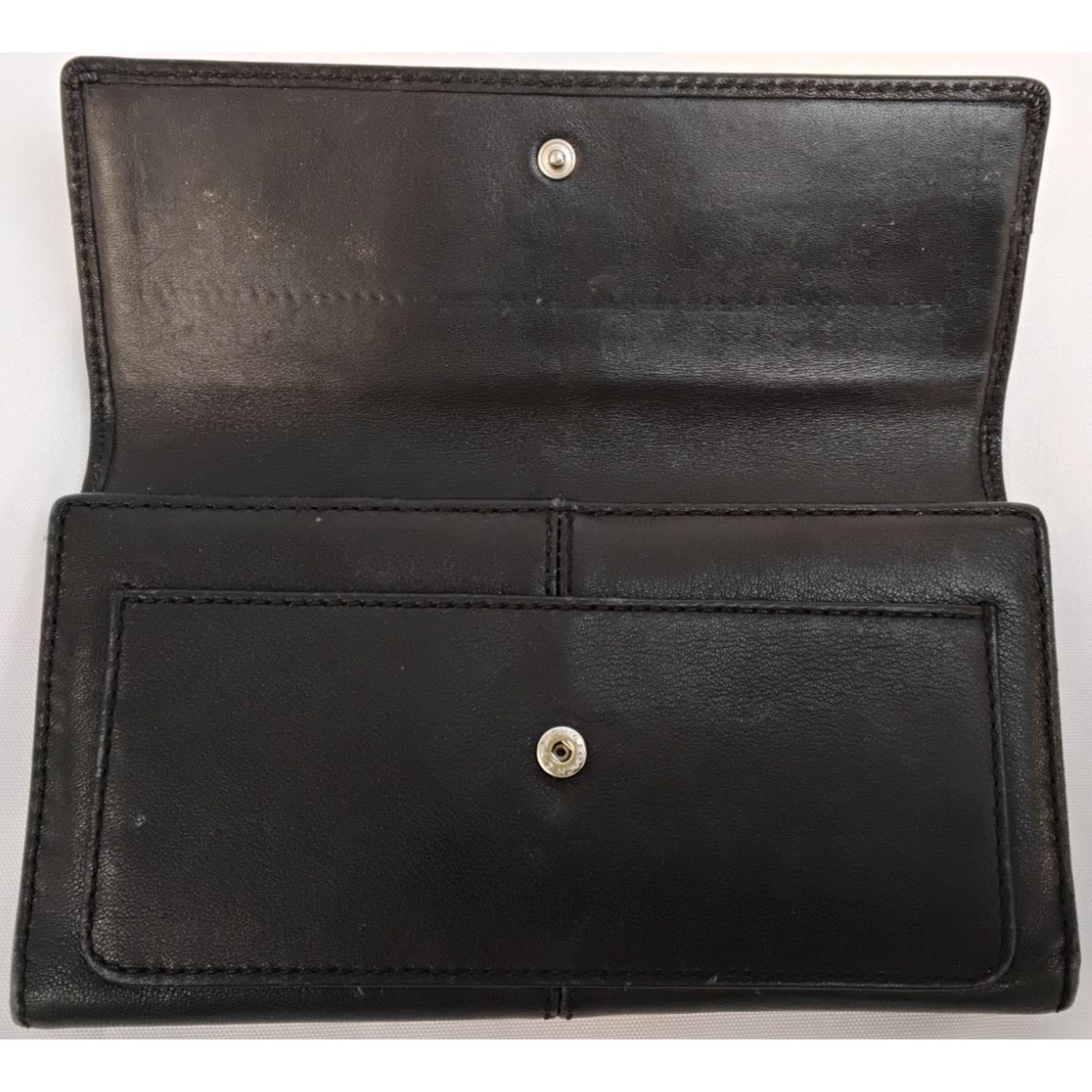 Coach Coach Tri-Fold Black Leather Wallet Envelope Snap VTG 2000s Size ONE SIZE - 5 Thumbnail