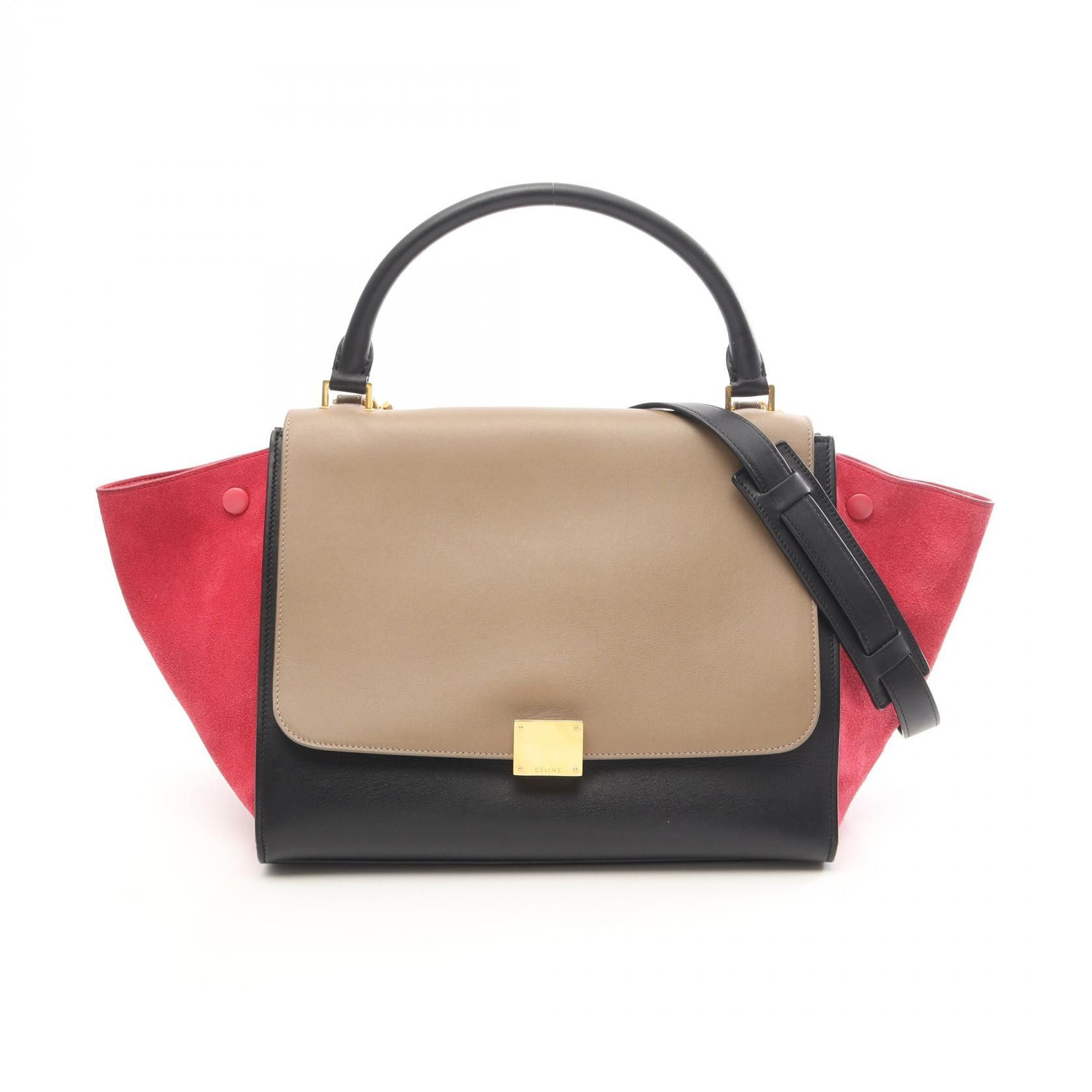 Celine Celine CELINE Trapeze Medium Leather Suede Handbag Leather Handbag 169542 DUTY FREE for USA Size ONE SIZE - 1 Thumbnail