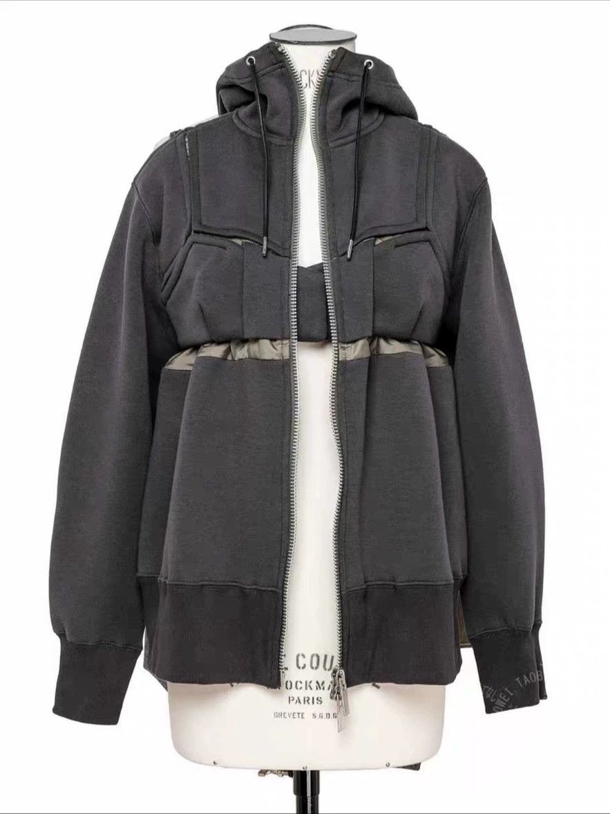 Sacai sacai color blocked gray & green sweatshirt jacket size 1 Size US S / EU 44-46 / 1 - 6 Thumbnail