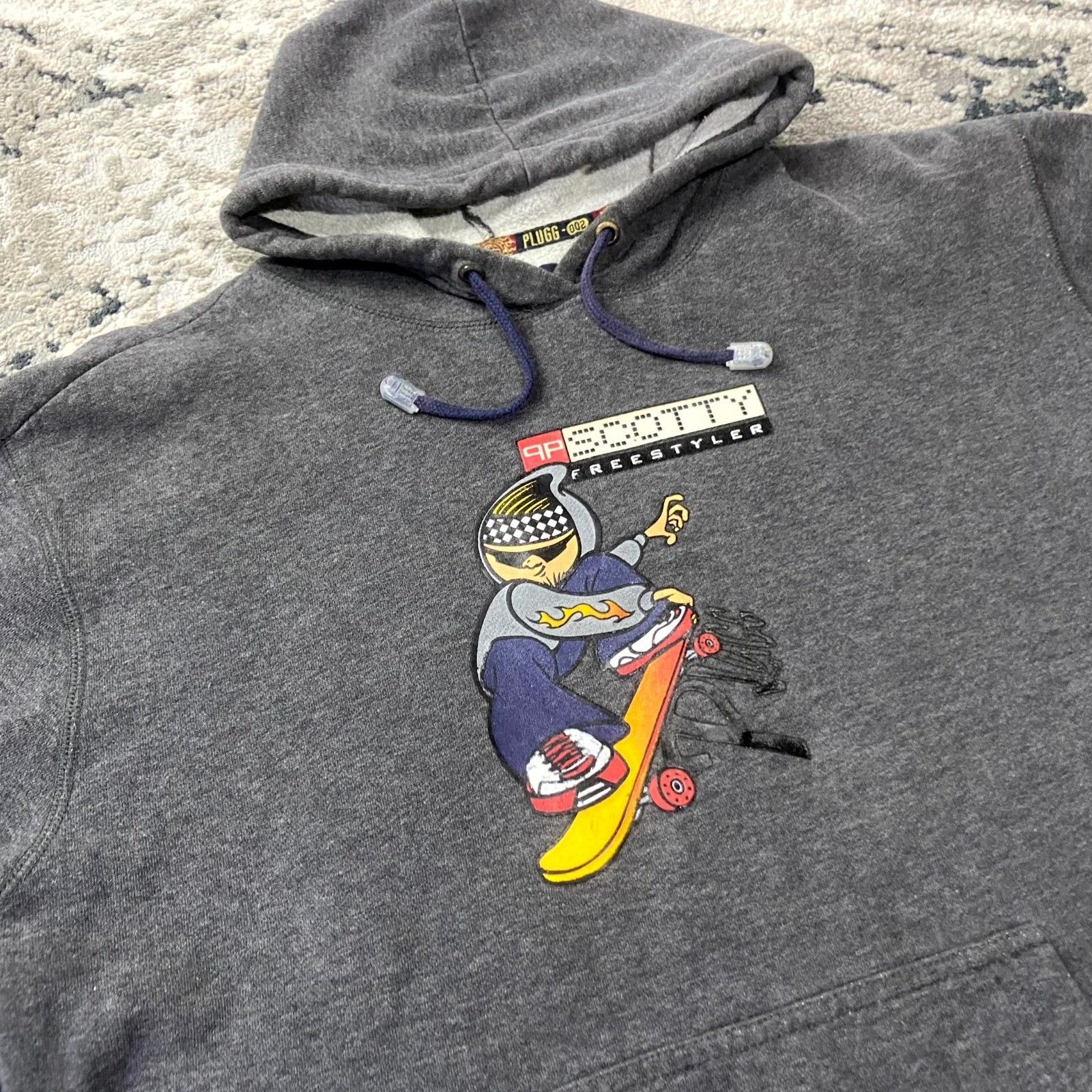 & Other Stories Y2K Plugg Vintage Skater Surf Hoodie XL Gray Scotty Frees Size US L / EU 52-54 / 3 - 2 Thumbnail