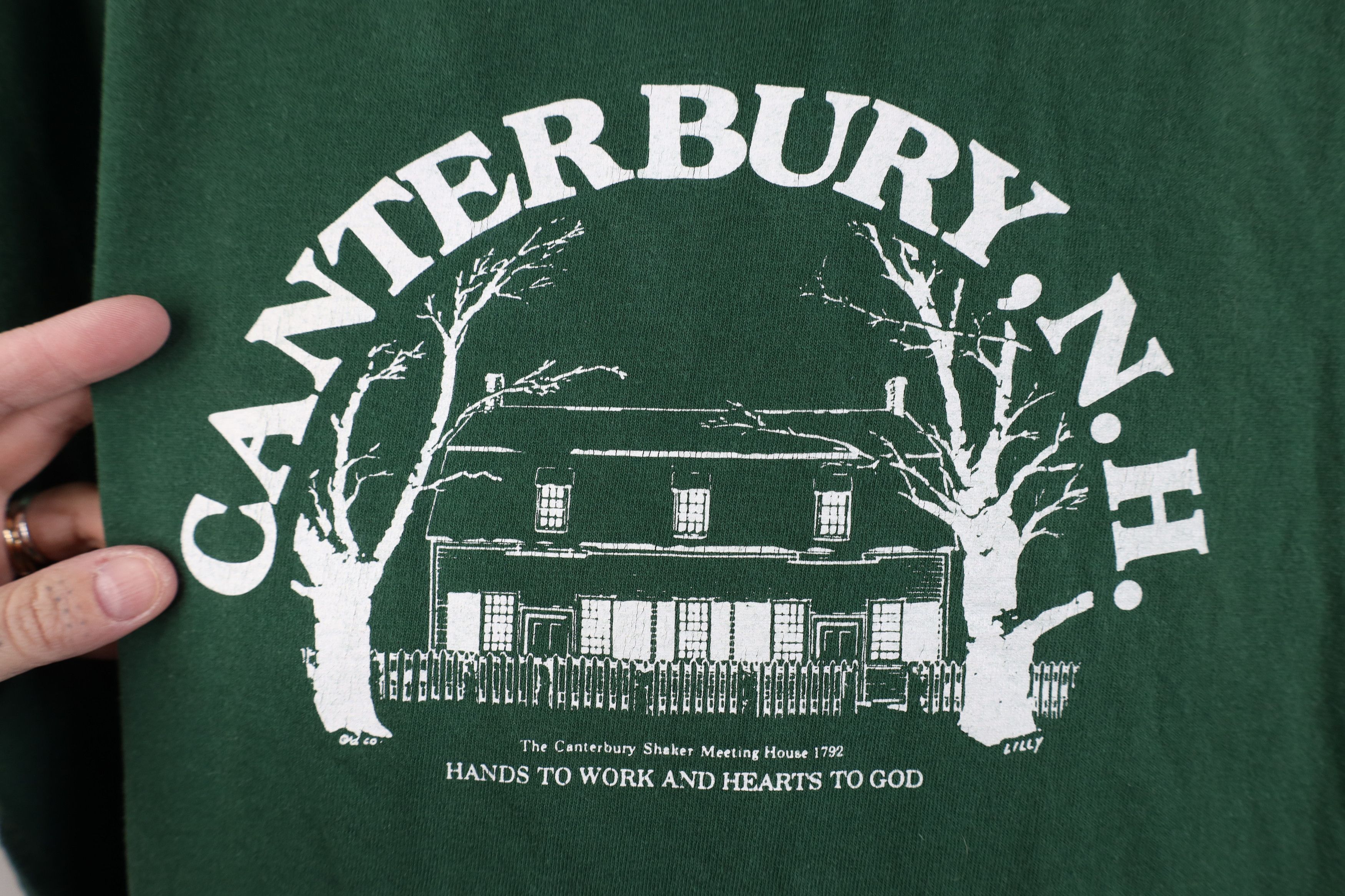 Vintage Vintage 90s Canterbury Meeting House New Hampshire T-Shirt Size US XL / EU 56 / 4 - 4 Thumbnail