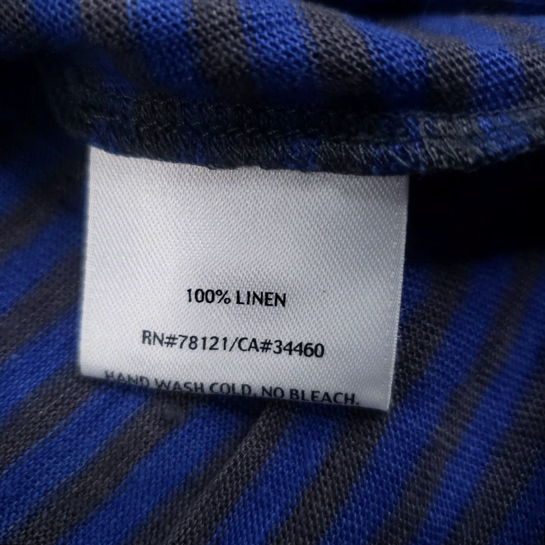 Eileen Fisher Eileen Fisher Linen Pullover Shirt Womens Medium Blue Striped Long Sleeve Casual Size M / US 6-8 / IT 42-44 - 7 Thumbnail
