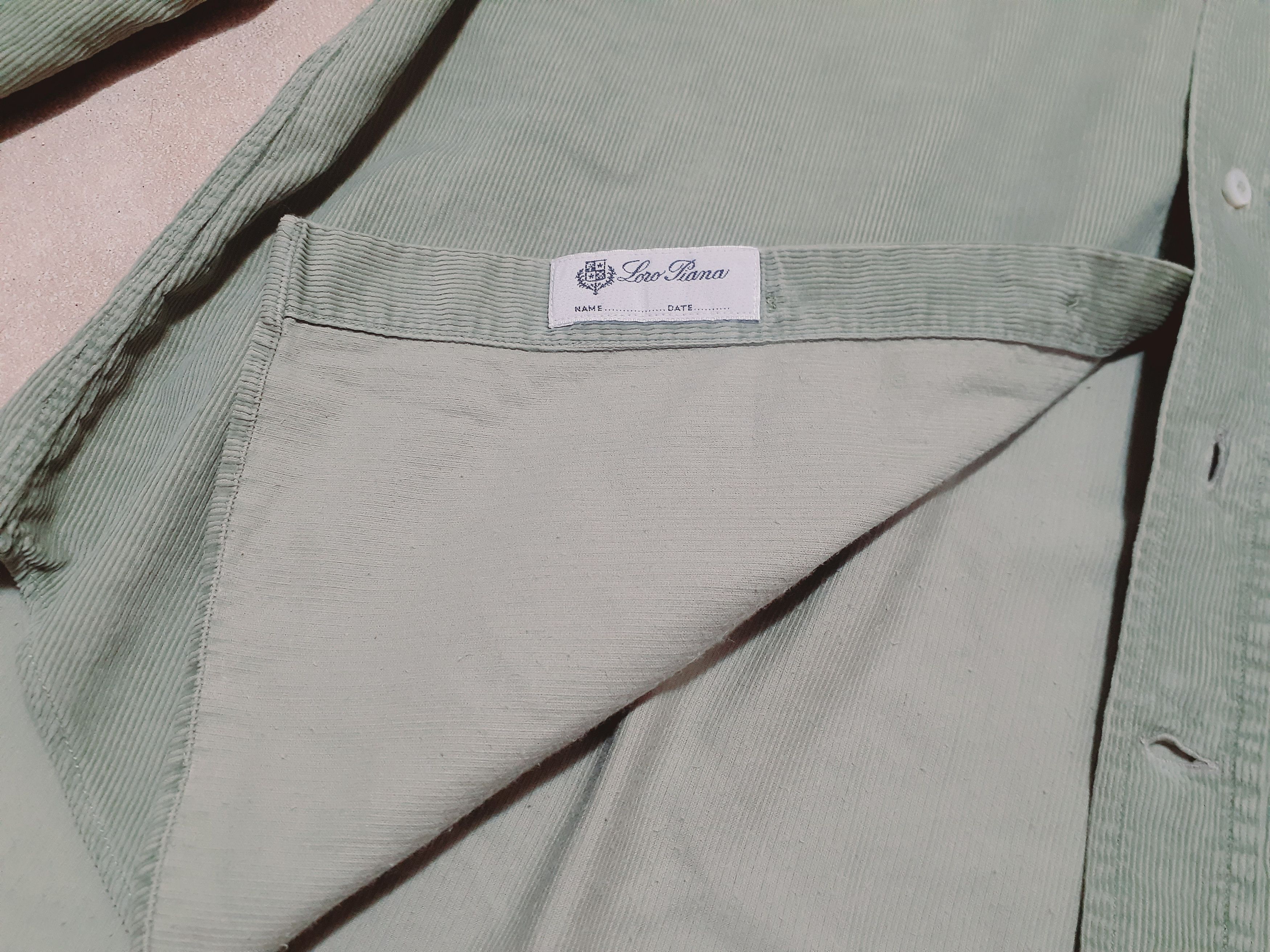 Loro Piana Loro Piana Khaki Long Sleeve Velvet Shirt Size US M / EU 48-50 / 2 - 8 Thumbnail