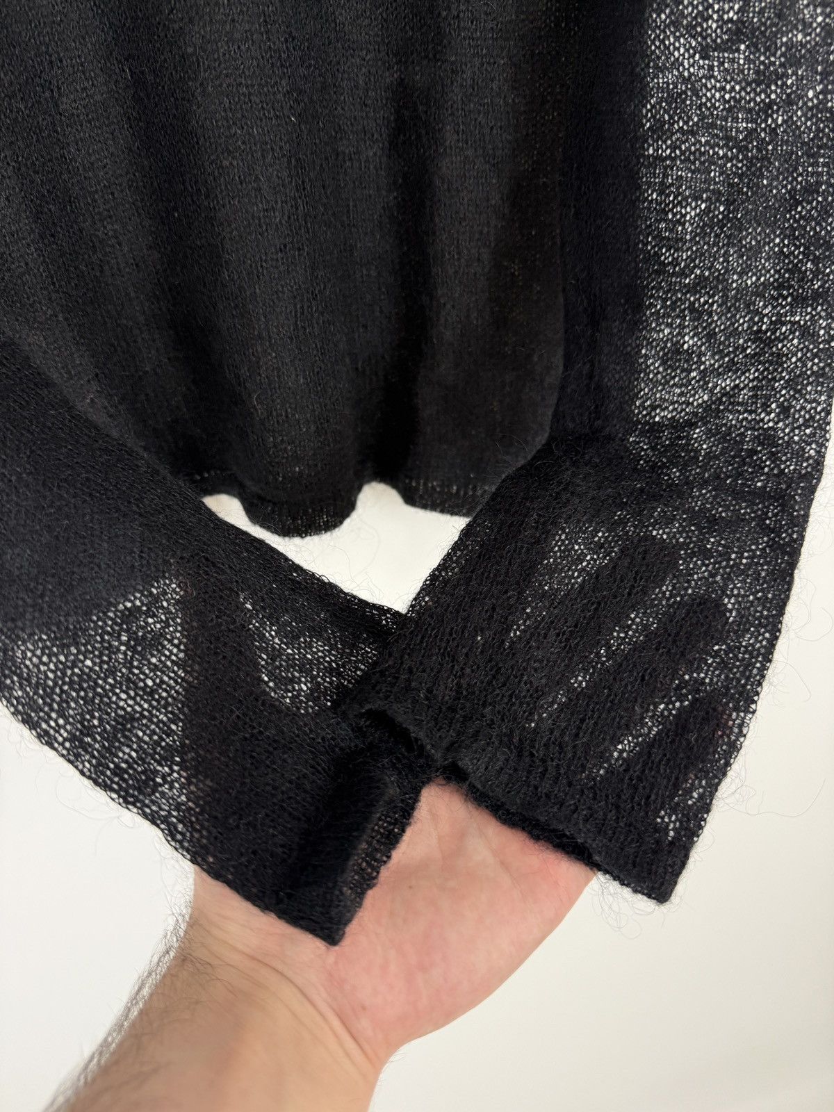 Vintage Y2K Vintage New Scene Black Mohair Blend Mesh Knit Sweater Size M / US 6-8 / IT 42-44 - 6 Thumbnail