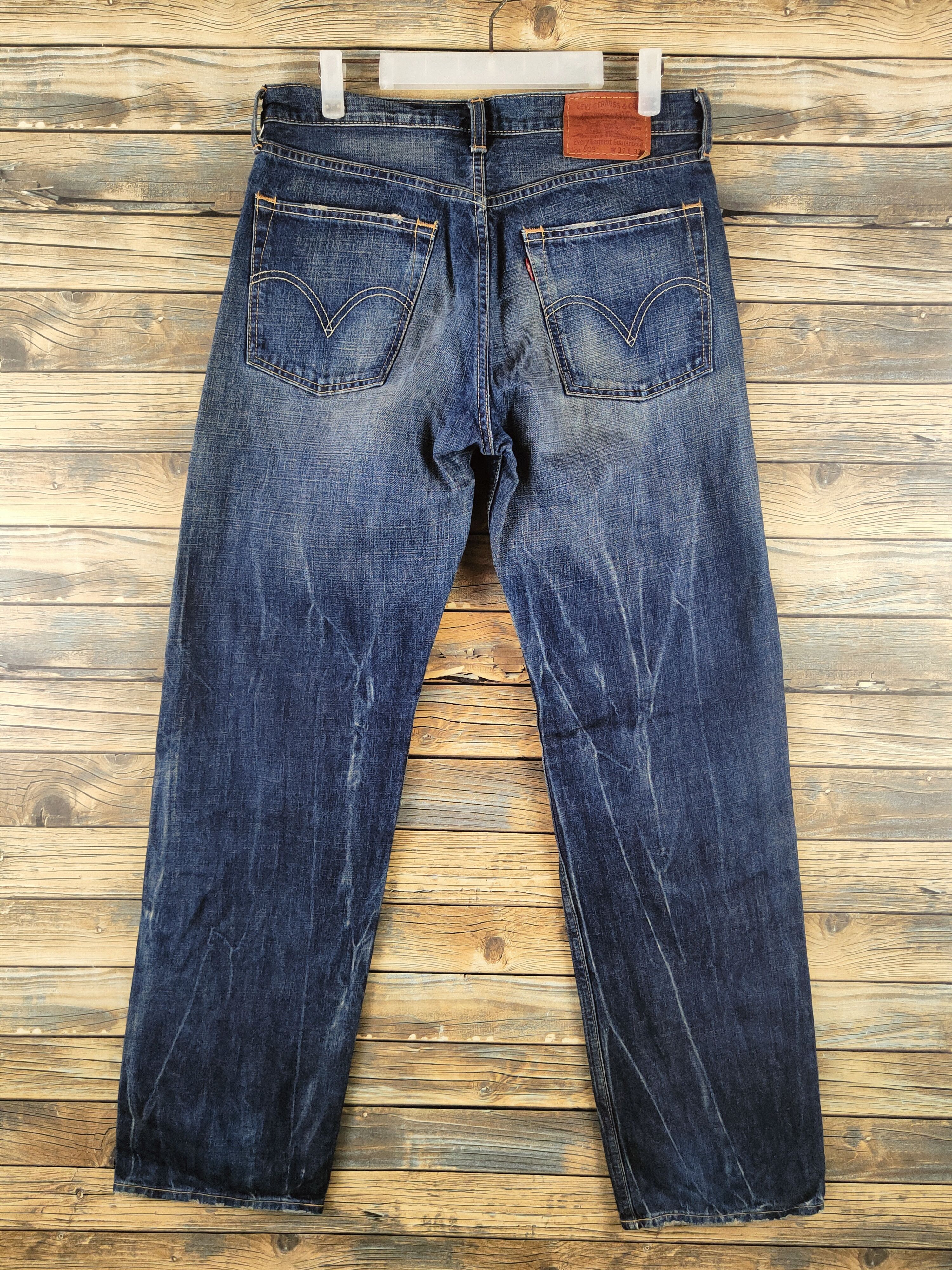 Levi's 503 Levi's Dark Blue Distressed Ripped Jeans #S2821 Size US 32 / EU 48 - 8 Thumbnail