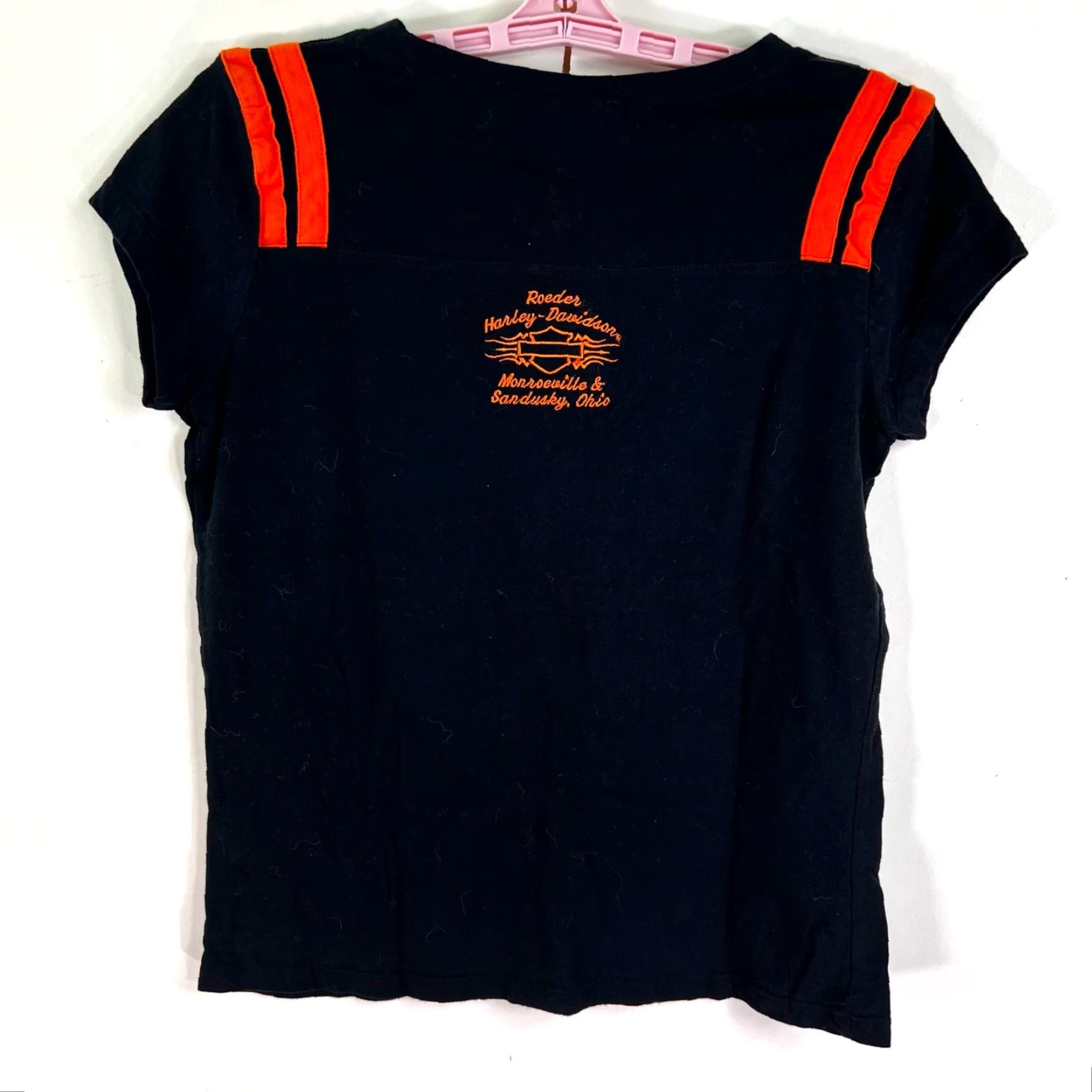 Harley Davidson Harley-Davidson Womens T-Shirt Embroidered Top L Black Vintage No Size L / US 10 / IT 46 - 4 Thumbnail