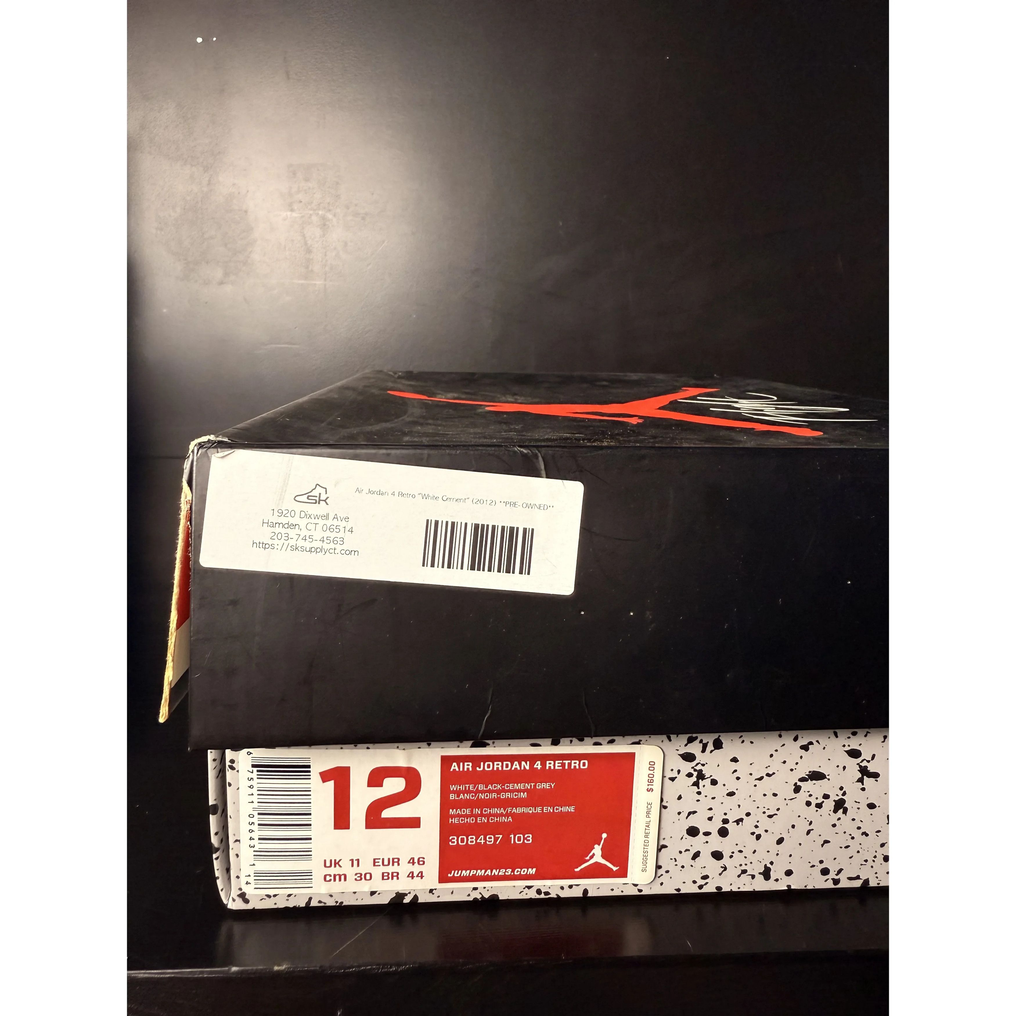 Jordan Brand Air Jordan 4 Retro "White Cement" (2012) **PRE-OWNED** Size US 12 / EU 45 - 6 Thumbnail
