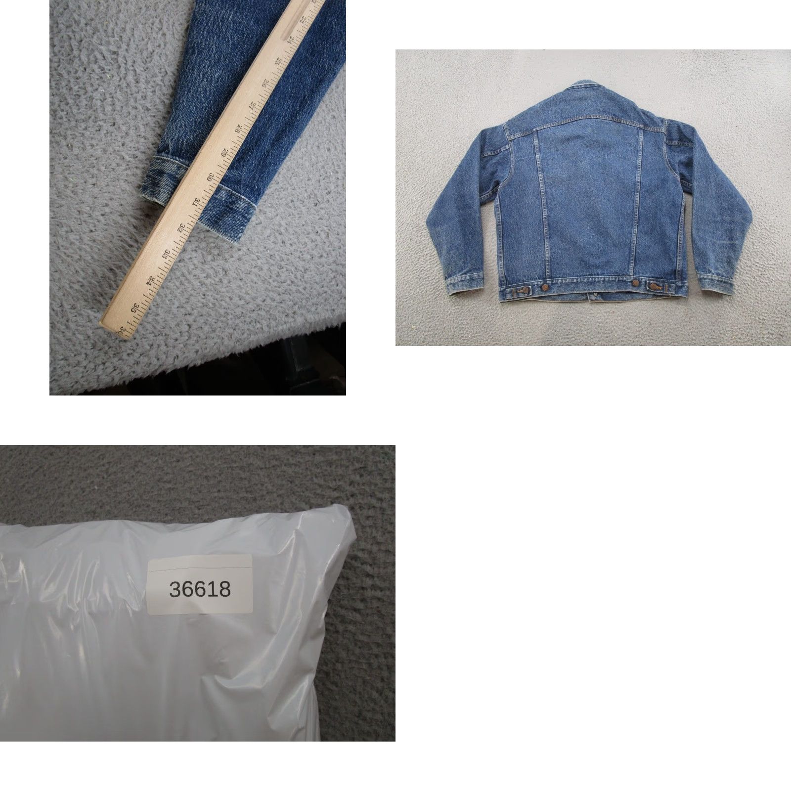 Denime VINTAGE Denim Jacket Medium Wash Chest 48 Button Up Trucker Unbranded Jean Size US 33 - 8 Thumbnail