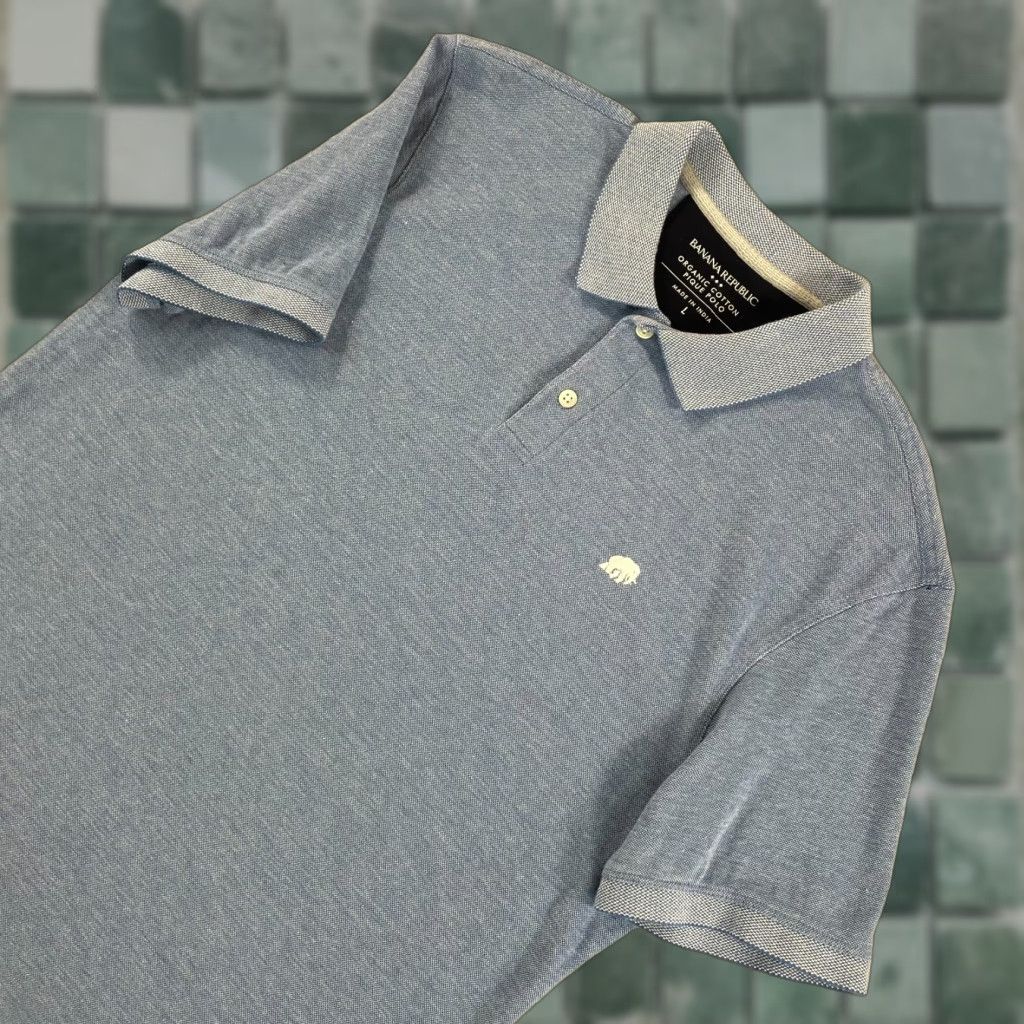 Banana Republic Banana Republic Polo Shirt Men L Blue Birdseye Organic NWOT Pique Casual Classic Fit Short Sleeve Shirt Mens Size US L / EU 52-54 / 3 - 1 Thumbnail