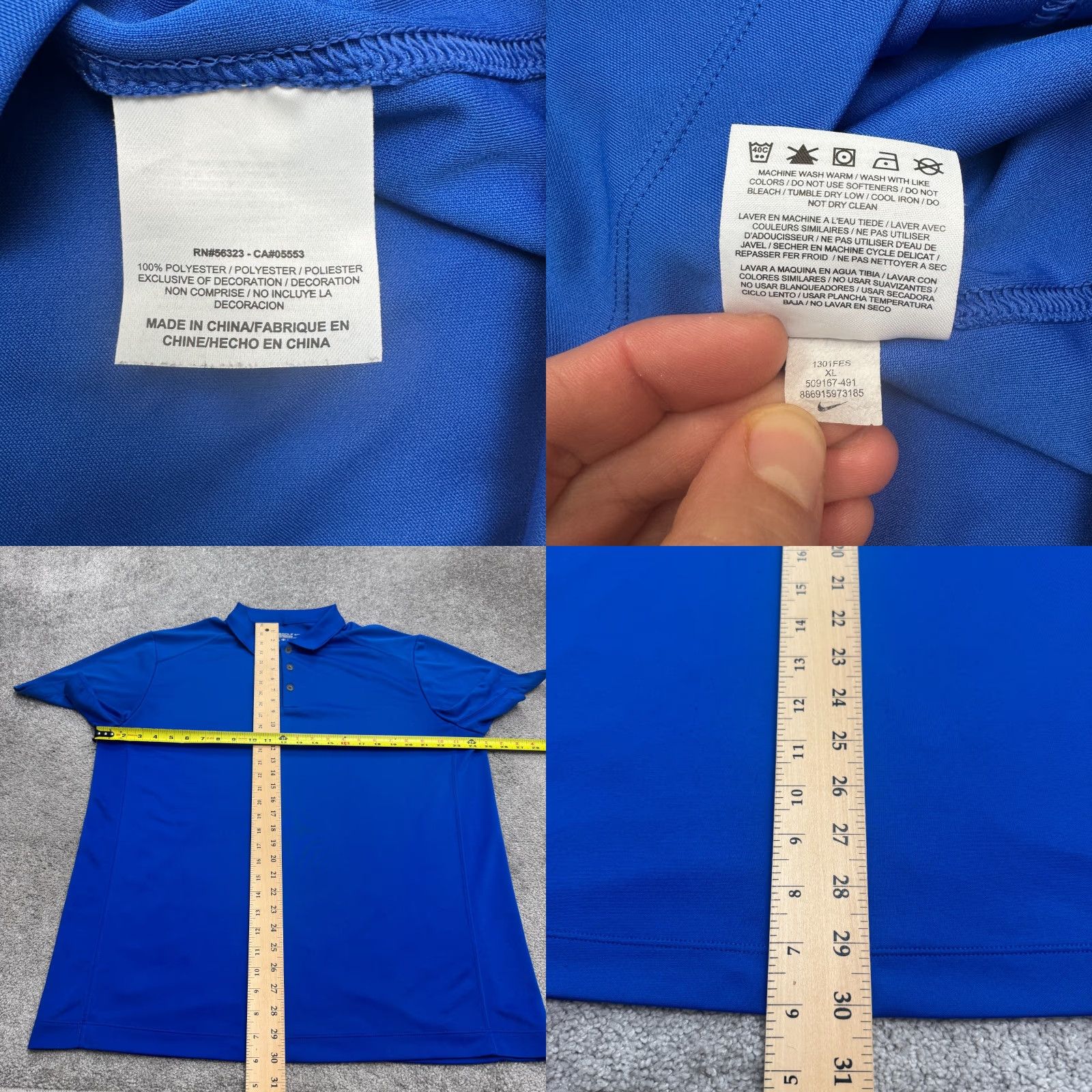 Nike Nike Golf Tour Performance Dri-Fit Polo Shirt Mens XL Blue Short Sleeve Preppy Size US XL / EU 56 / 4 - 8 Thumbnail