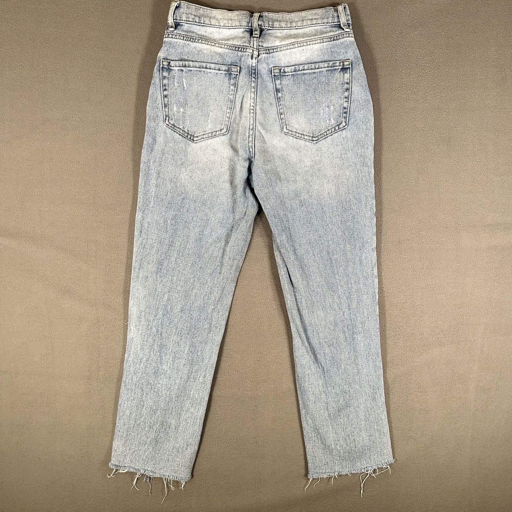 Pacsun PacSun Jeans Women 26 Blue High Rise Straight Distressed Raw Hem Button Up Denim Size 26" / US 2 / IT 38 - 2 Thumbnail