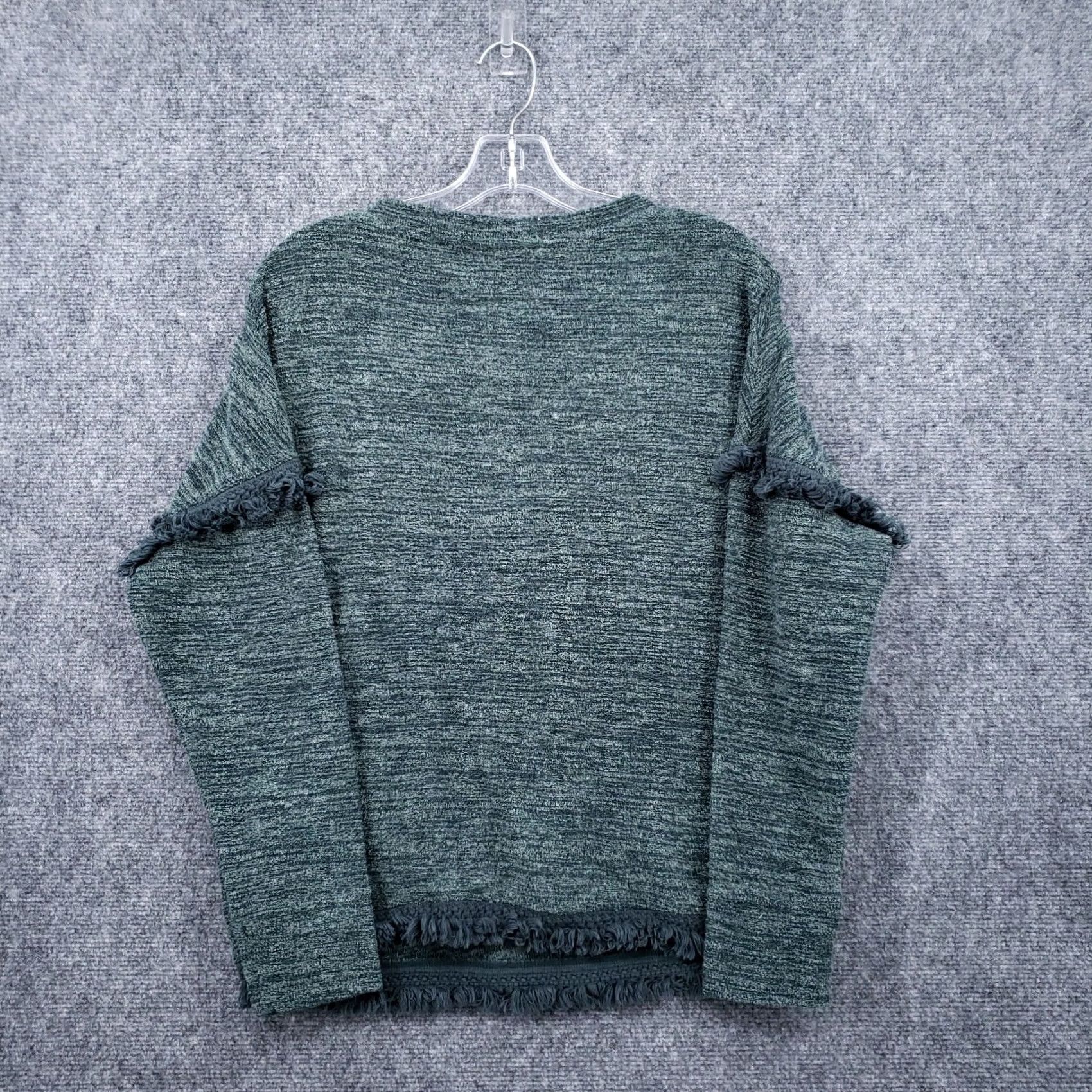 Vintage Knox Rose Sweater Womens Green Pullover Fringe Trim Long Sleeves Soft Knit XS Size XS / US 0-2 / IT 36-38 - 2 Thumbnail