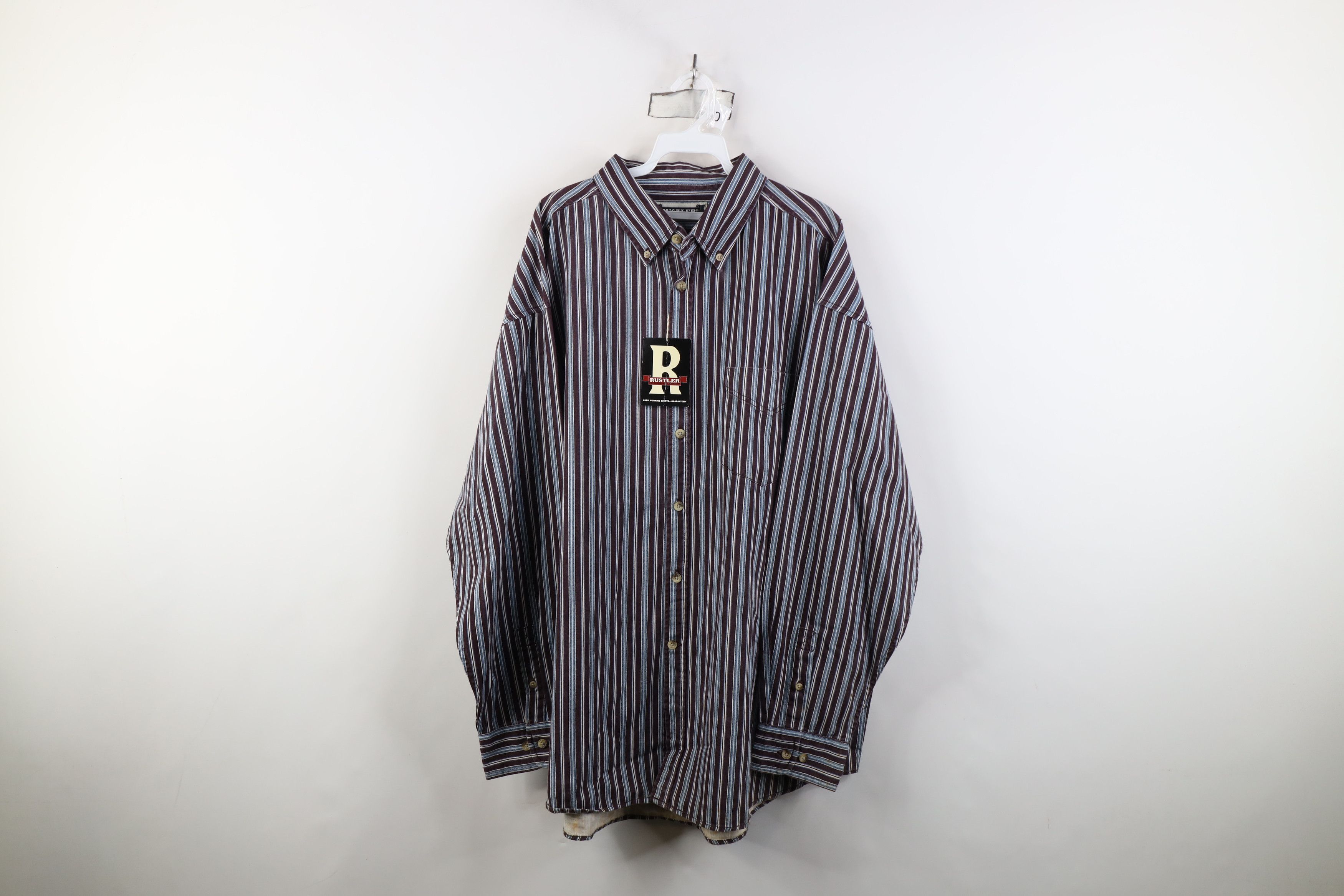 Vintage Deadstock Vintage 90s Streetwear Striped Button Down Shirt Size US XXL / EU 58 / 5 - 1 Thumbnail