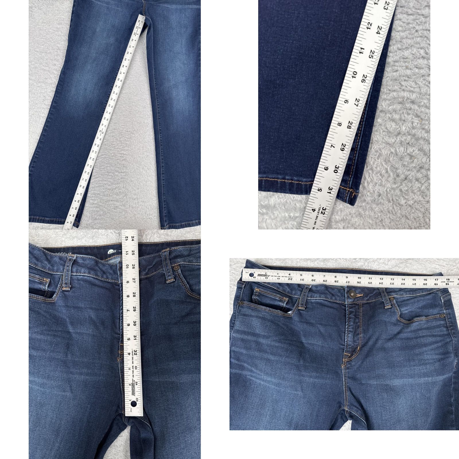 Denime Stylus Jeans Womens Bootcut 16 Blue Dark Wash Mid Rise Stretch 34x32 Denim 5-Pocket Zipper Button Regular Blue, USA Theme Mens? Size 38" / US 16 / IT 52 - 8 Thumbnail