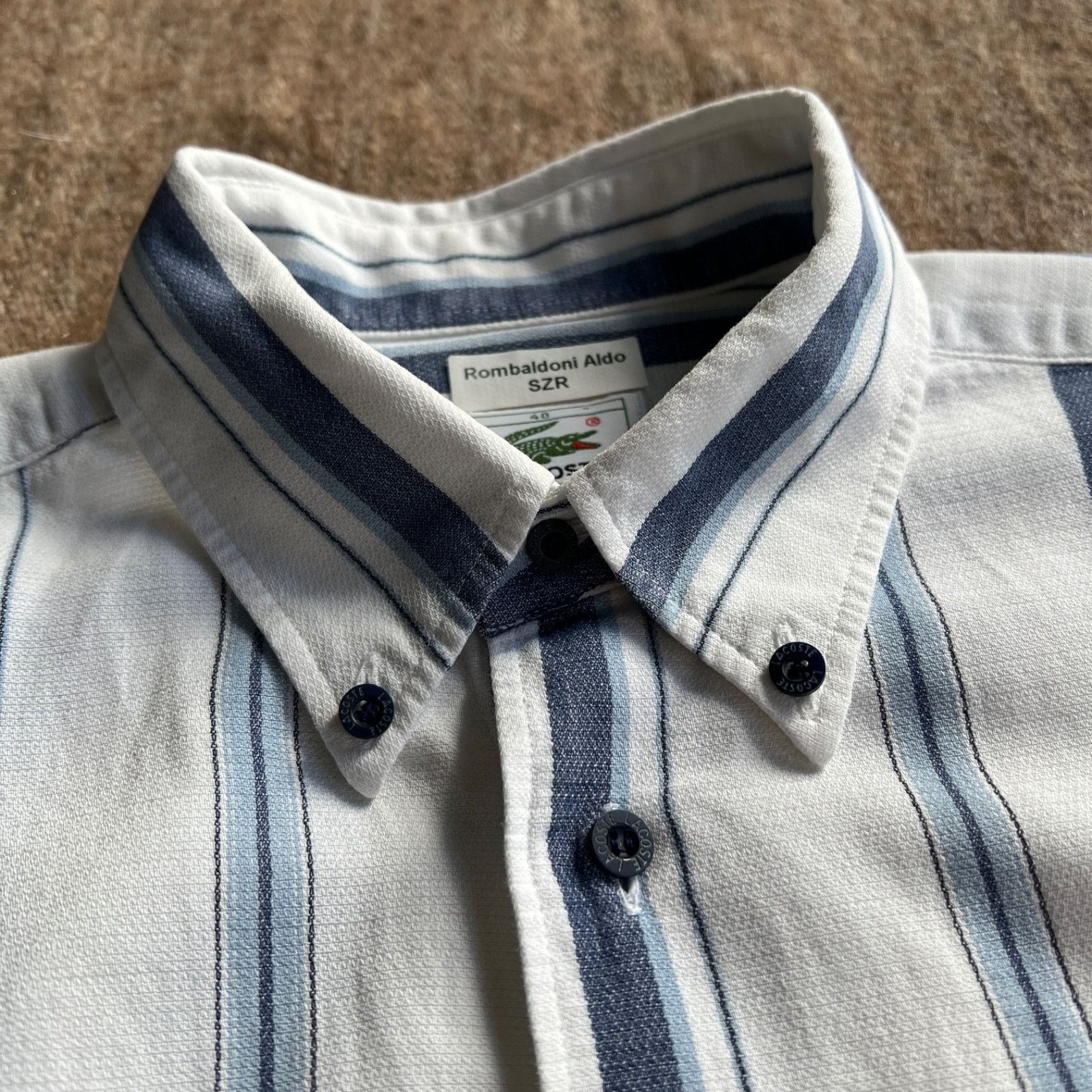 Lacoste Lacoste Vintage Cotton Striped Short Sleeve Shirt 9476AC Size US M / EU 48-50 / 2 - 4 Thumbnail