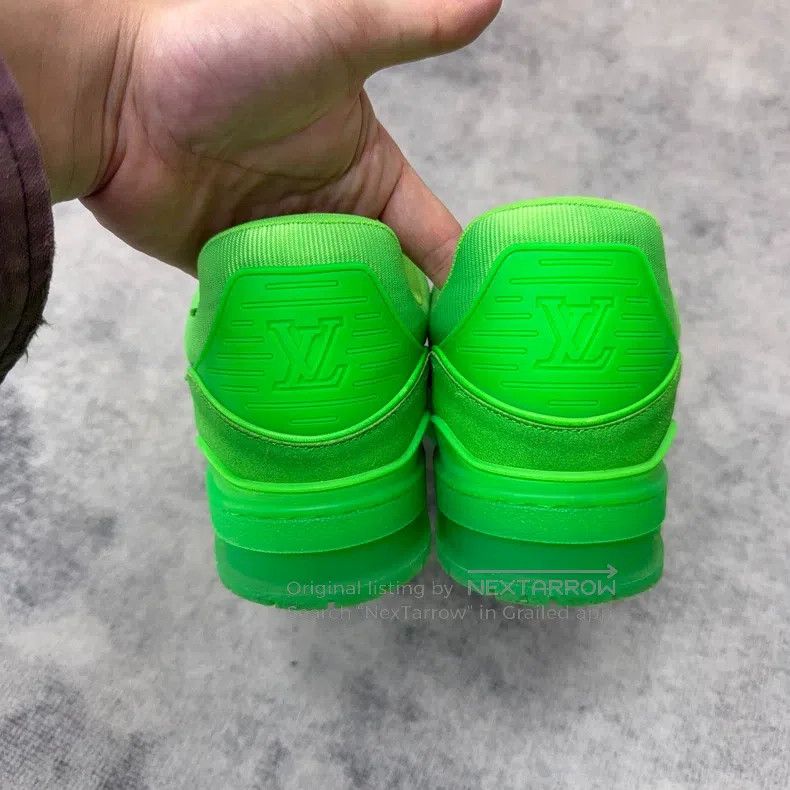Louis Vuitton Louis Vuitton Trainer Monogram Denim Fluorescent Green sho Size US 7.5 / EU 40-41 - 3 Thumbnail
