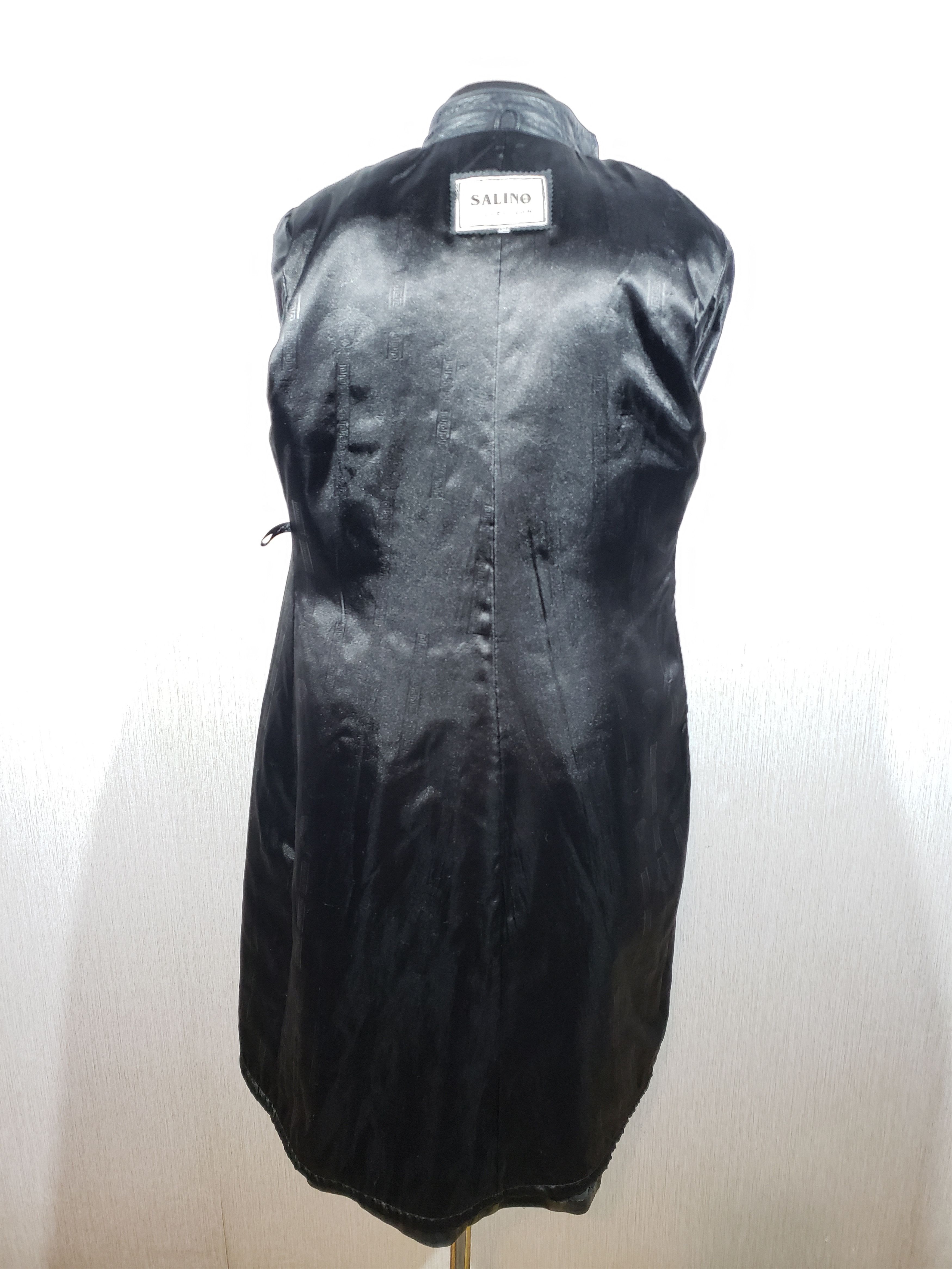 Other Women's black leather long jacket. Size XL / US 12-14 / IT 48-50 - 7 Thumbnail