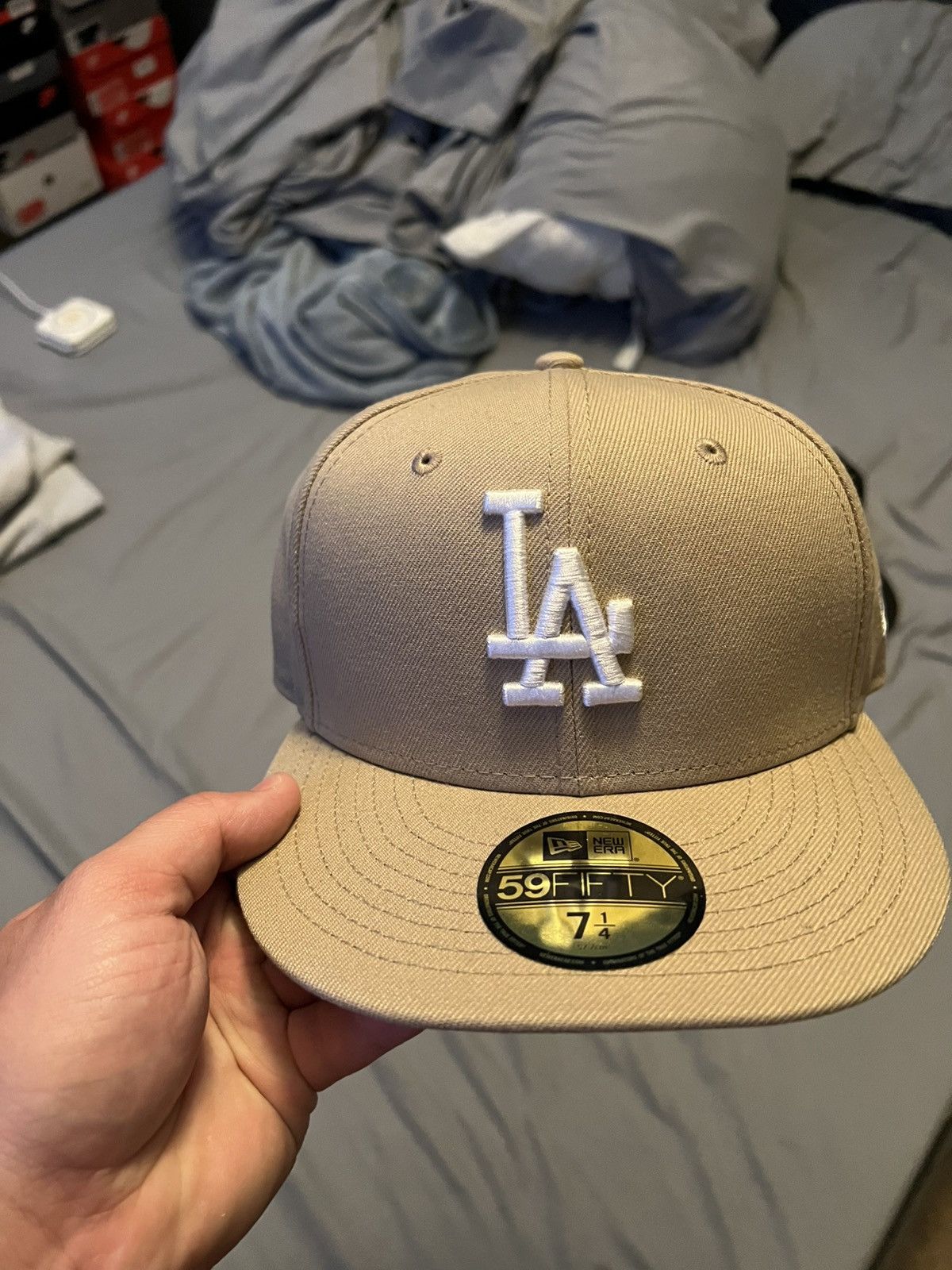 New Era Los Angeles Dodgers Fitted Hat Beige/Natural Brand New Size ONE SIZE - 1 Thumbnail