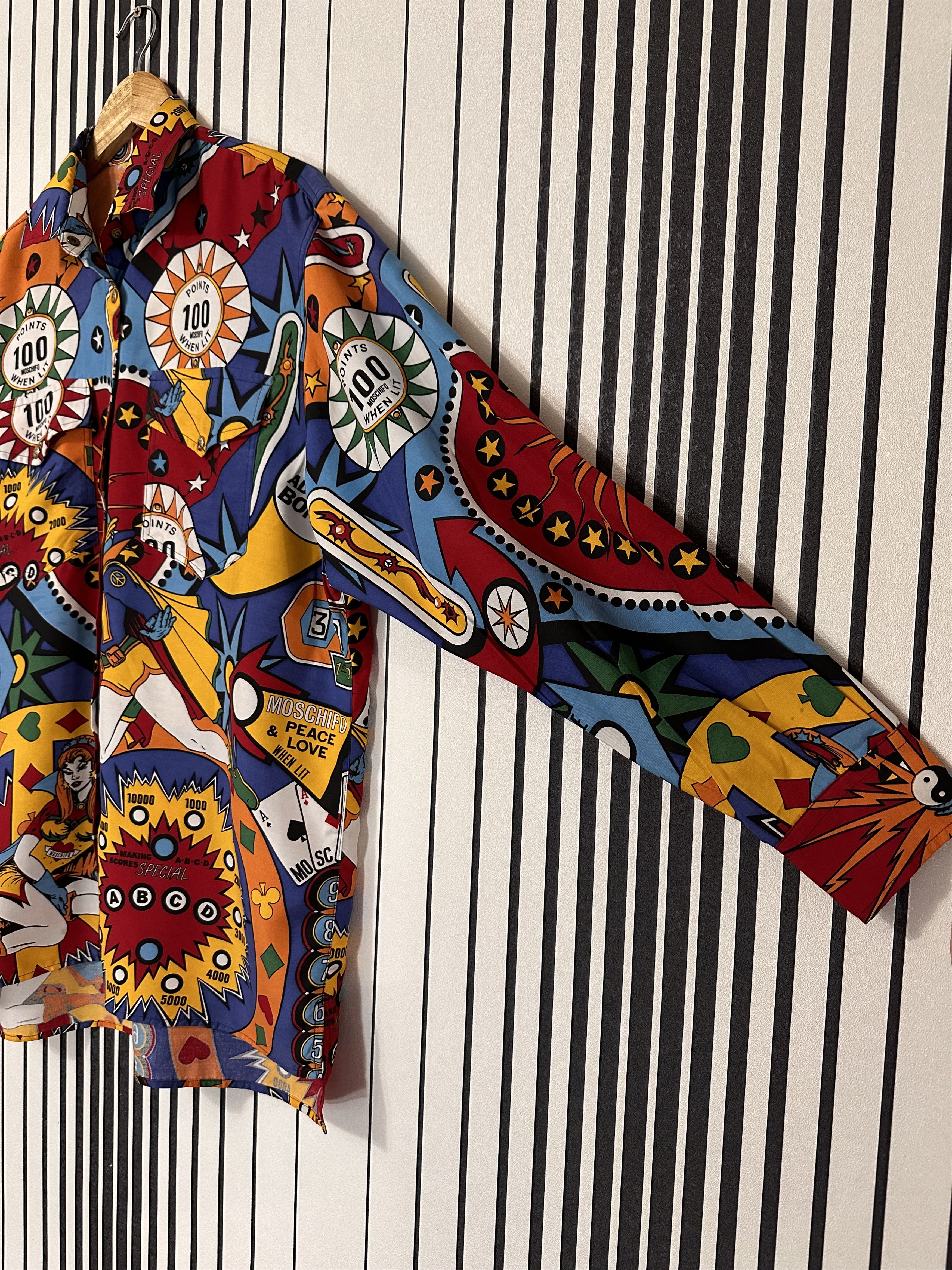 Moschino 90’s Moschino Vintage Gambling-Kasino Rare Full-Print Shirt Size US S / EU 44-46 / 1 - 7 Thumbnail