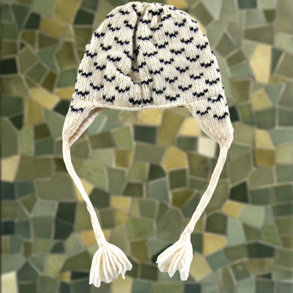 Vintage Vive Bien Ecuador 100% Wool Ivory Owl Beanie Hat Adult OS Earflap Lined Fleece Wool Owl Trapper Style Hat Womens Size ONE SIZE - 1 Thumbnail