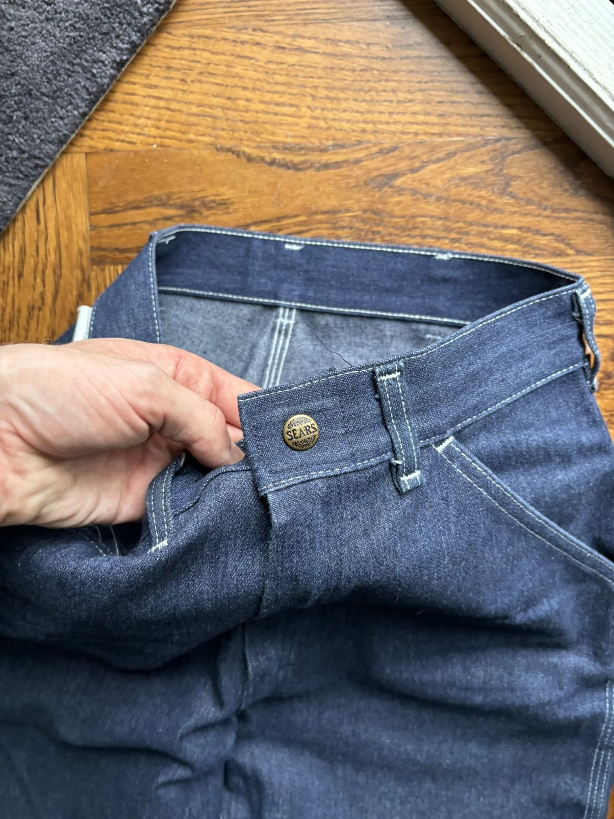 Sears × Vintage 70s Sears Toughskin Jeans Vintage Dark Wash Denim Carpenter Size US 30 / EU 46 - 5 Thumbnail