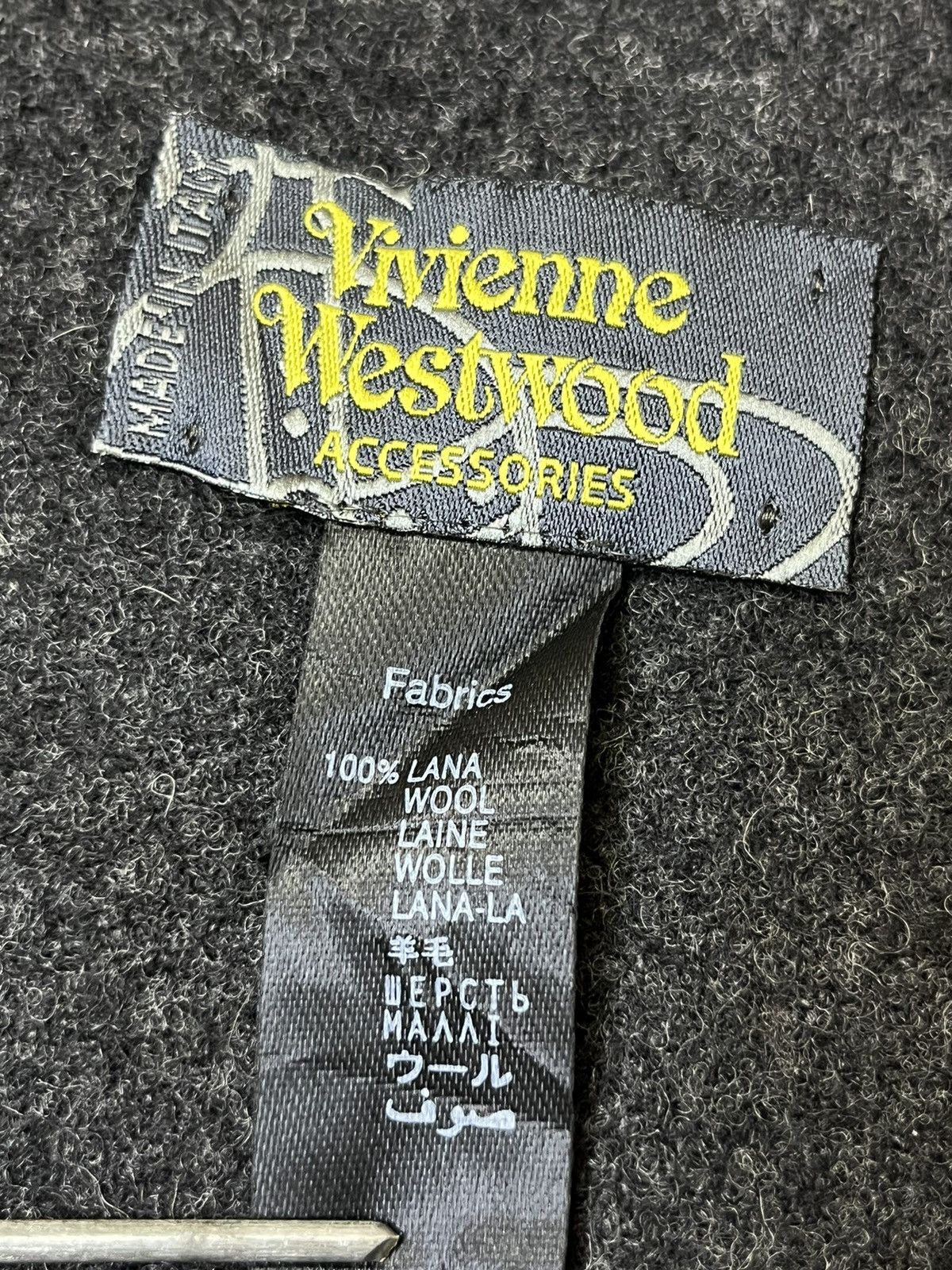 Vivienne Westwood NICE🔥AUTHENTIC VIVIENNE WESTWOOD BLACK WOOL MUFLER/SCARF Size ONE SIZE - 7 Thumbnail