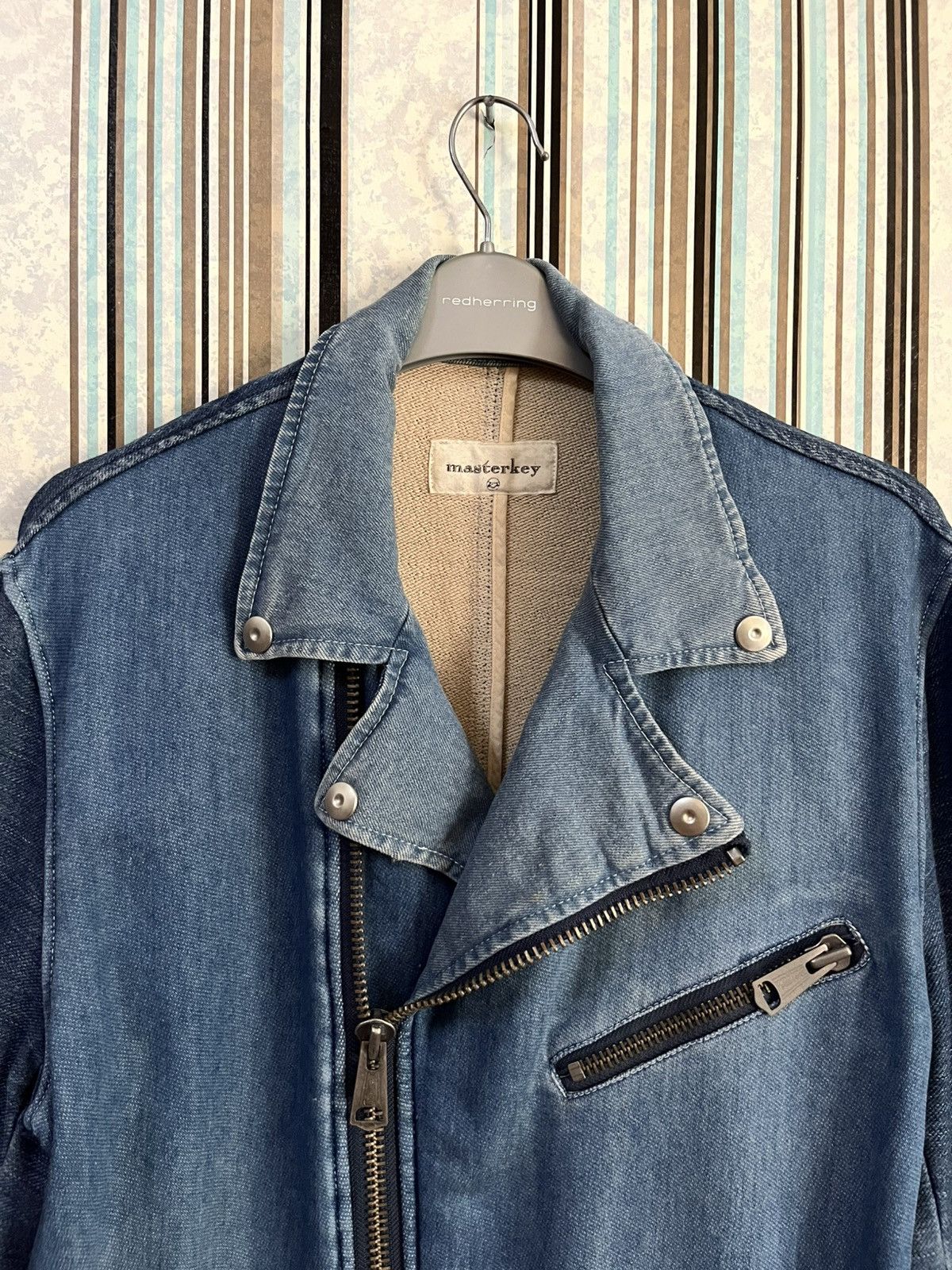 Japanese Brand 1990s Masterkey double collar biker #G1 Size US M / EU 48-50 / 2 - 4 Thumbnail