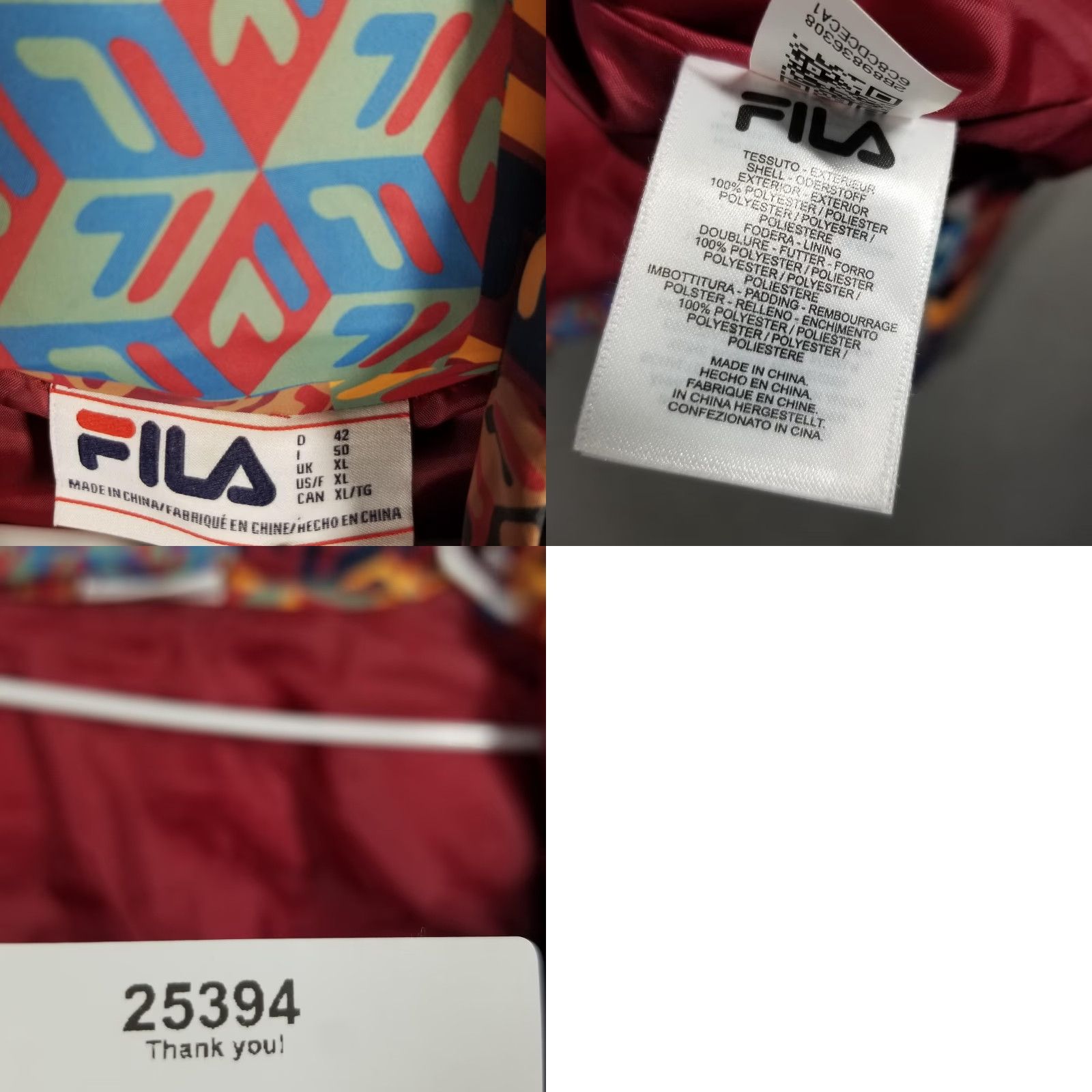 Fila FILA Mav Bomber Jacket Woman XL Puffer Coat AOP Print Convertible Ski Vest Size XL / US 12-14 / IT 48-50 - 8 Thumbnail