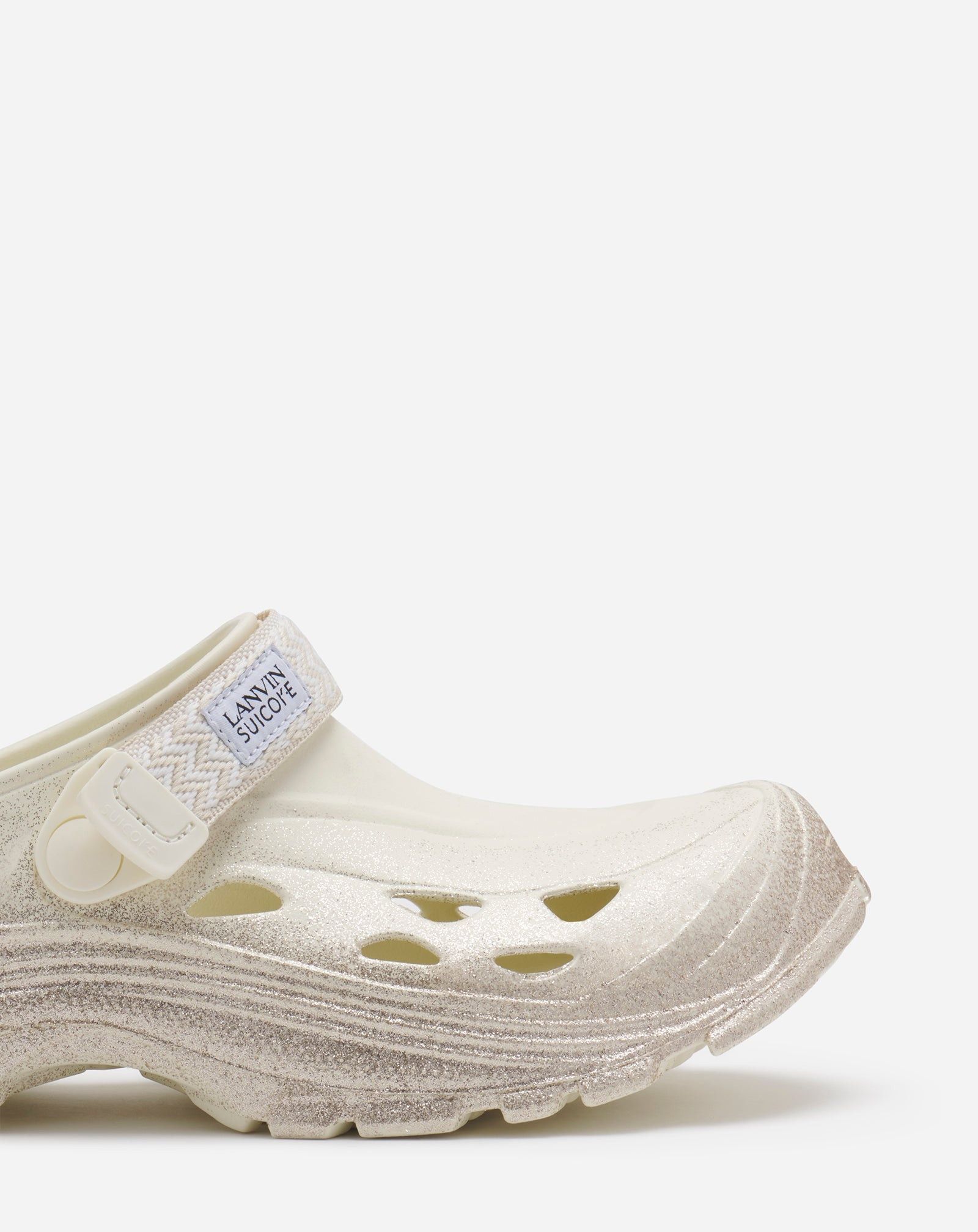 Lanvin o1w1db10125 Glittery Rubber Clogs in Cream/Black Size US 12 / EU 45 - 4 Thumbnail