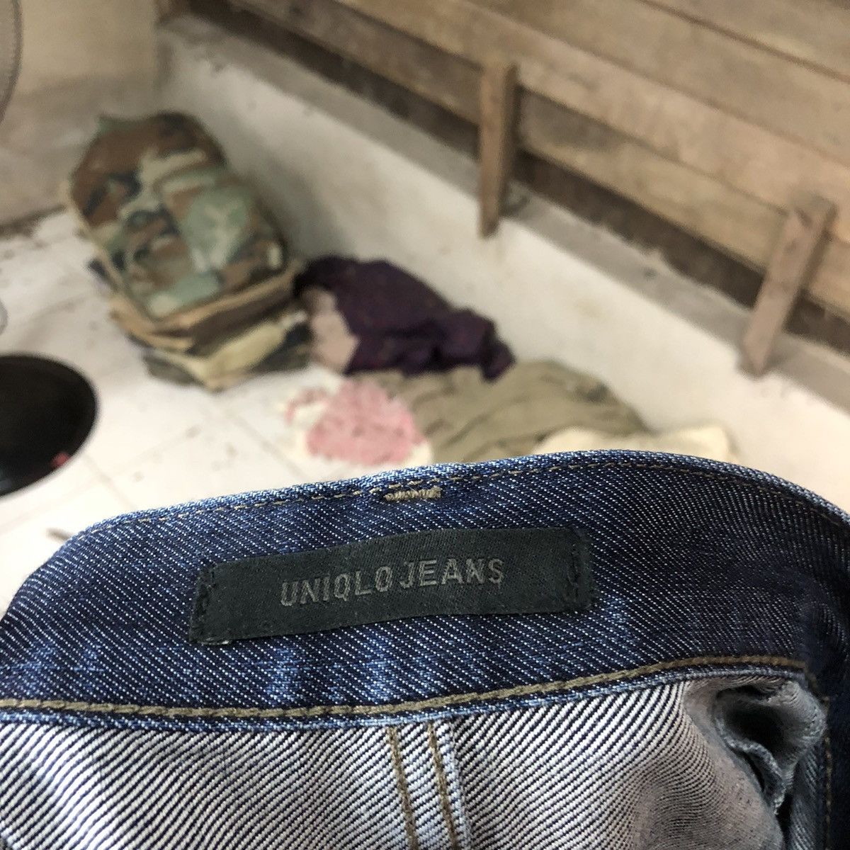 Japanese Brand Uniqlo Jeans Blue faded Distressed Denim Pants #7328 Size US 27 - 20 Thumbnail