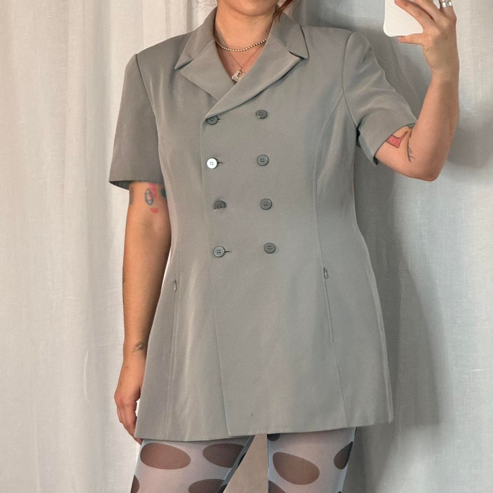 Kasper Vintage Double-Breasted Blazer Dress ✿ Size L / US 10 / IT 46 - 4 Thumbnail