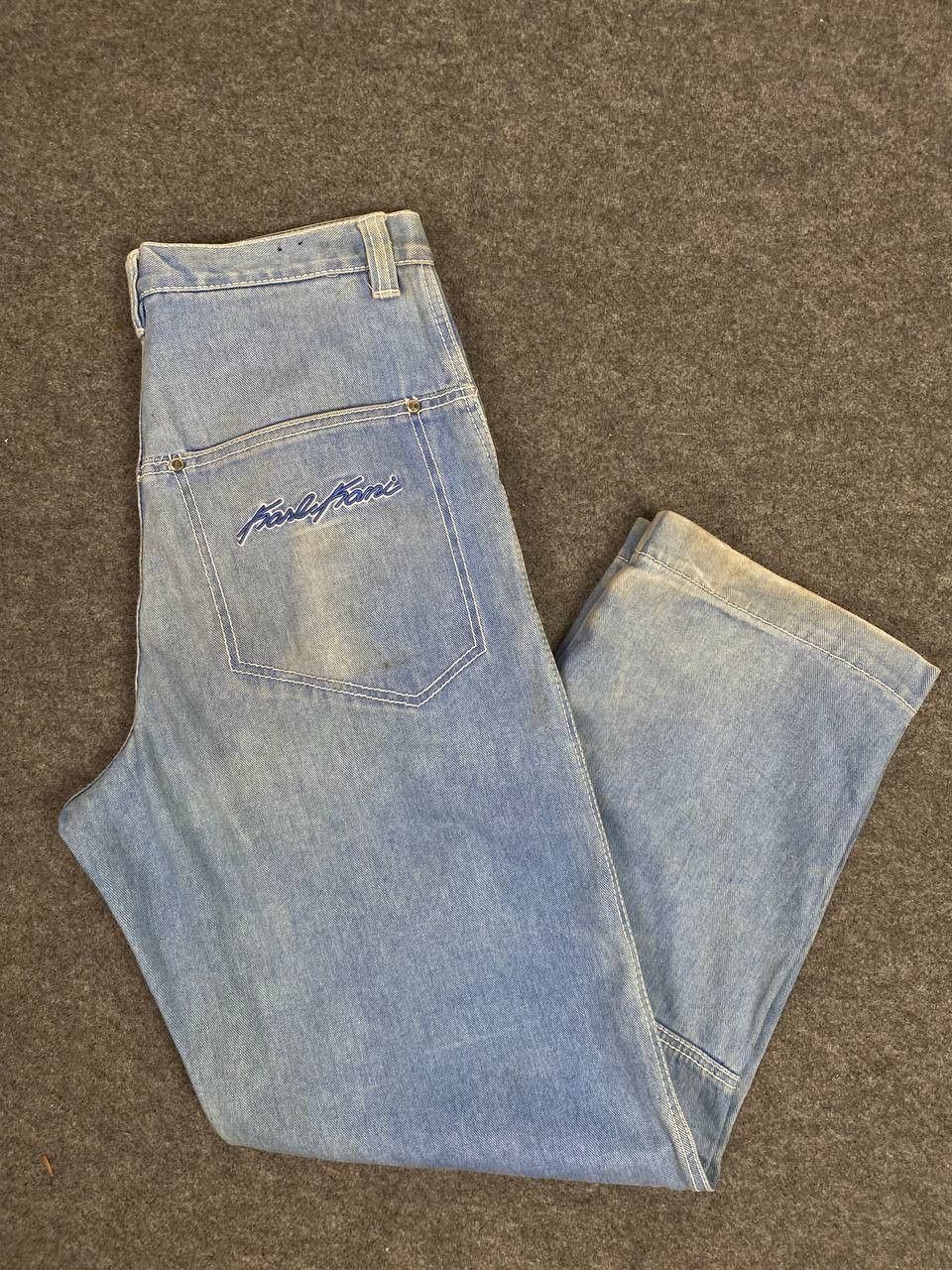 vintage 90s karl kani baggy denim embroided logo