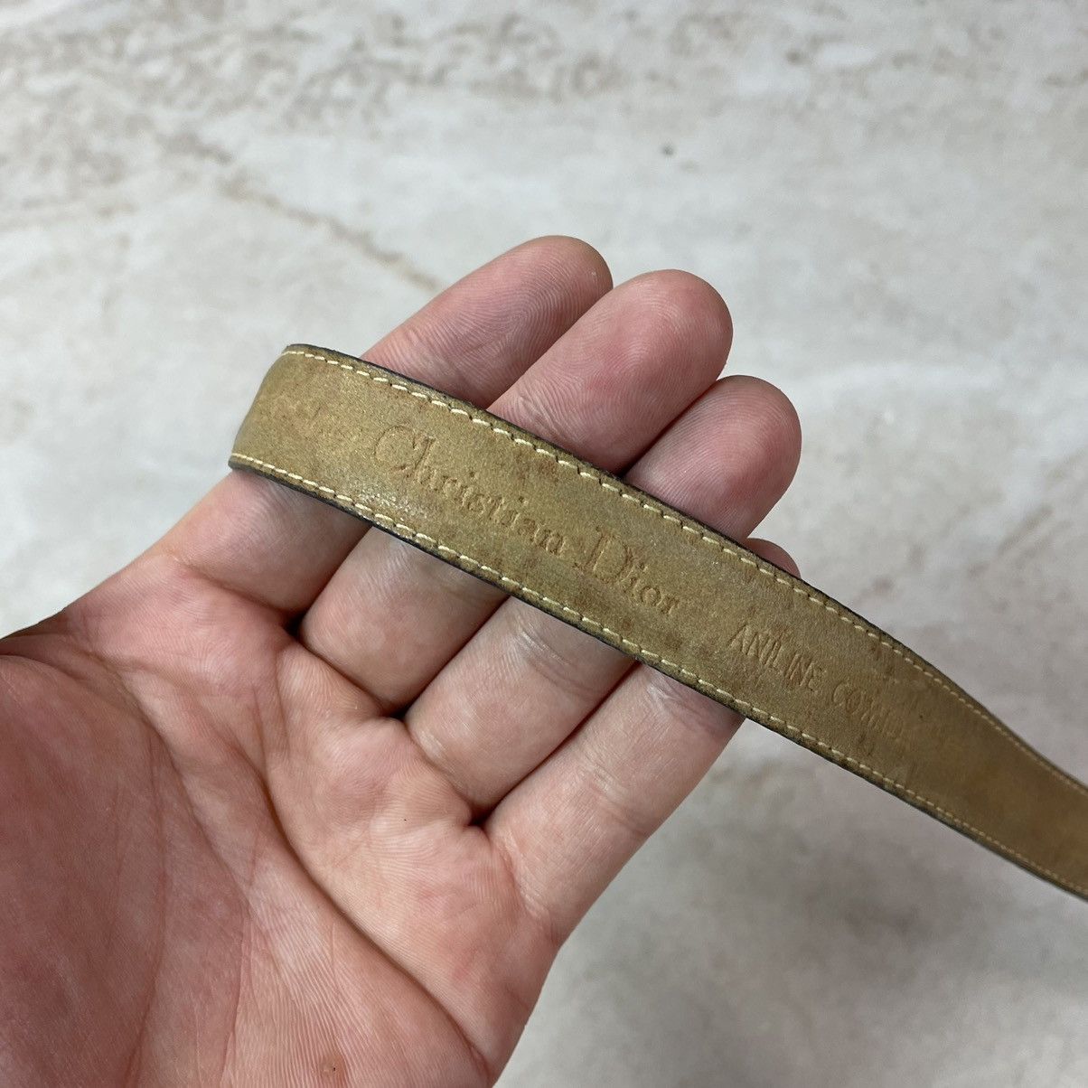 Christian Dior Monsieur × Vintage Vintage Christian Dior Aniline Cowhide Gold Leather Belt Size ONE SIZE - 11 Thumbnail