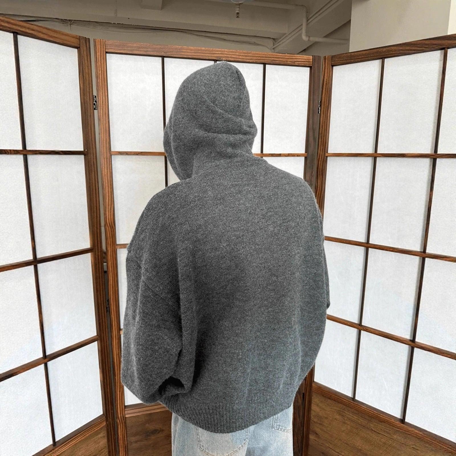Other Gray Oversized Knit Hoodie Sweater, Casual Cozy Pullover Size US M / EU 48-50 / 2 - 3 Thumbnail