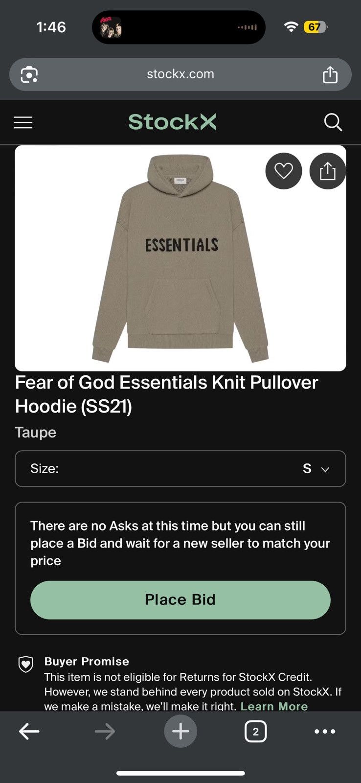 Fear of God 🔥Fear of God Essentials Knit Pullover Hoodie Taupe SZ Small Size US S / EU 44-46 / 1 - 15 Thumbnail