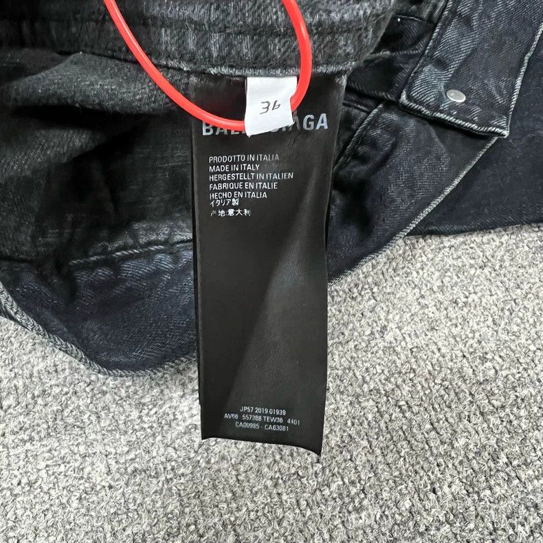 Balenciaga Balenciaga Back Embroidered Black and Pink Denim Jacket Size XS / US 0-2 / IT 36-38 - 7 Thumbnail