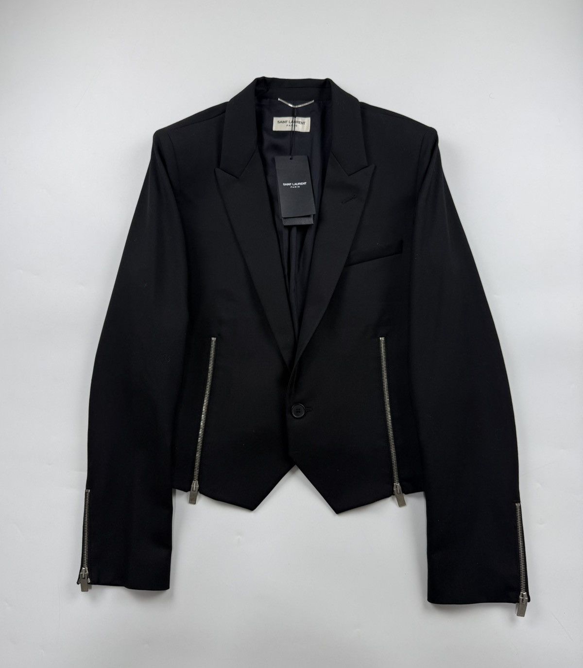 Saint Laurent Paris Saint Laurent Hedi Slimane SS13 Wool Spencer Cropped Jacket Size US M / EU 48-50 / 2 - 2 Thumbnail