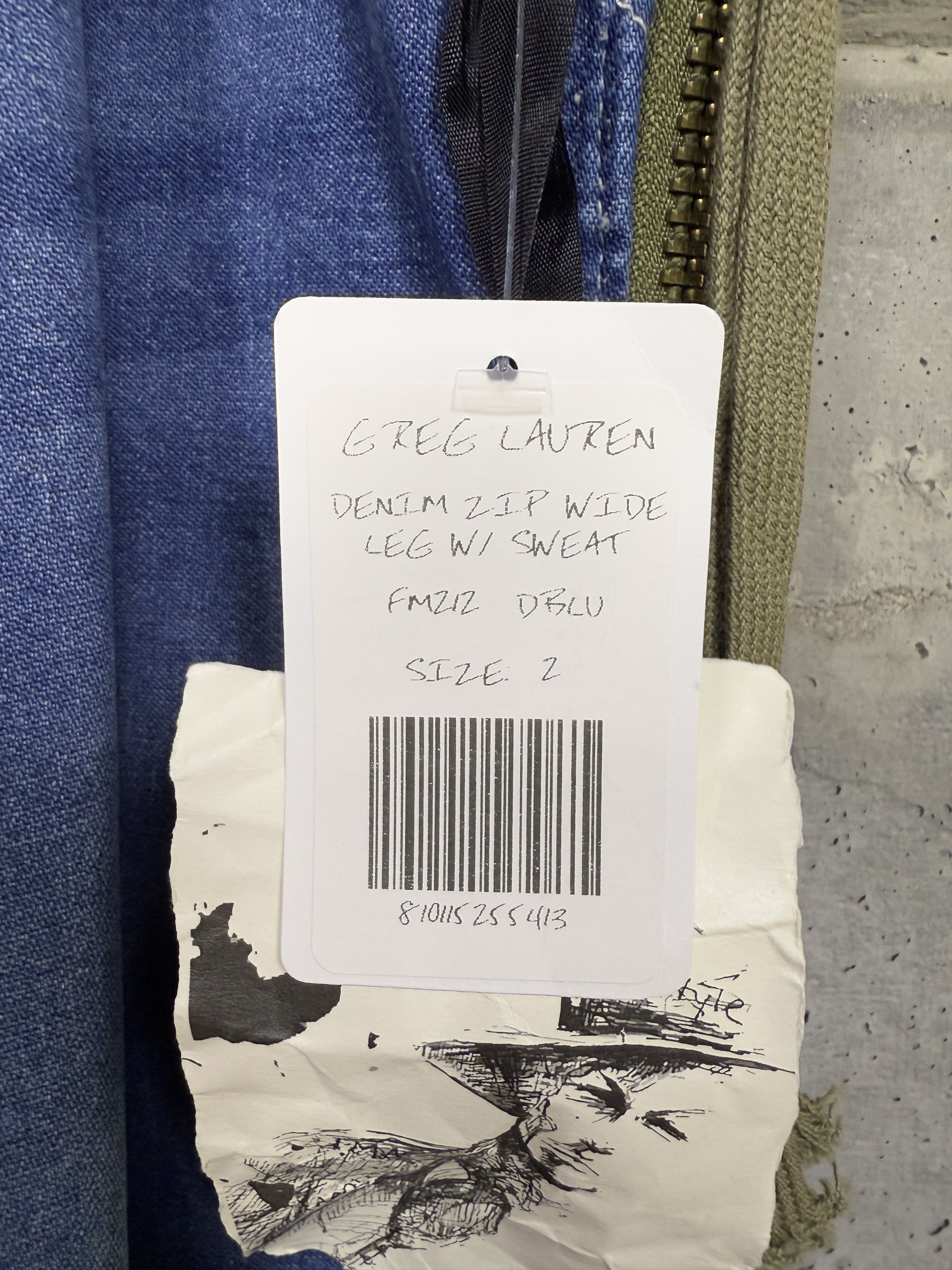 Greg Lauren $1700 Greg Lauren Denim Zip Wide Leg Jeans with Sweats Size US 34 / EU 50 - 11 Thumbnail