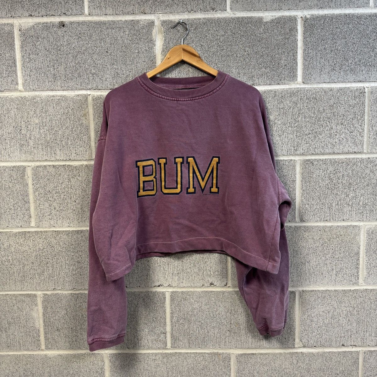 Vintage 90s Bum Equipment Cropped Thrashed Sweatshirt ERD Grunge Size US L / EU 52-54 / 3 - 11 Thumbnail