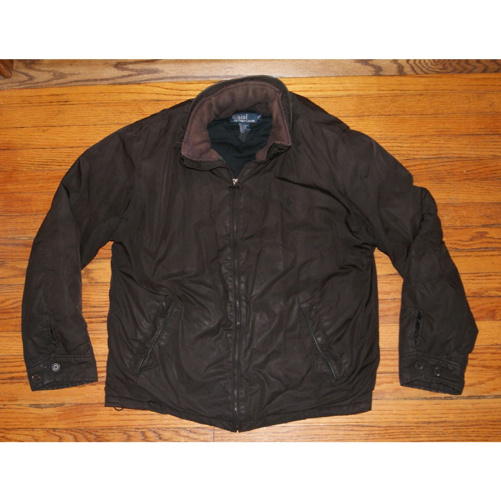 Polo Ralph Lauren VTG Polo Ralph Lauren Mens XL Bomber Coat Calf Leather Trim Size US XL / EU 56 / 4 - 1 Thumbnail