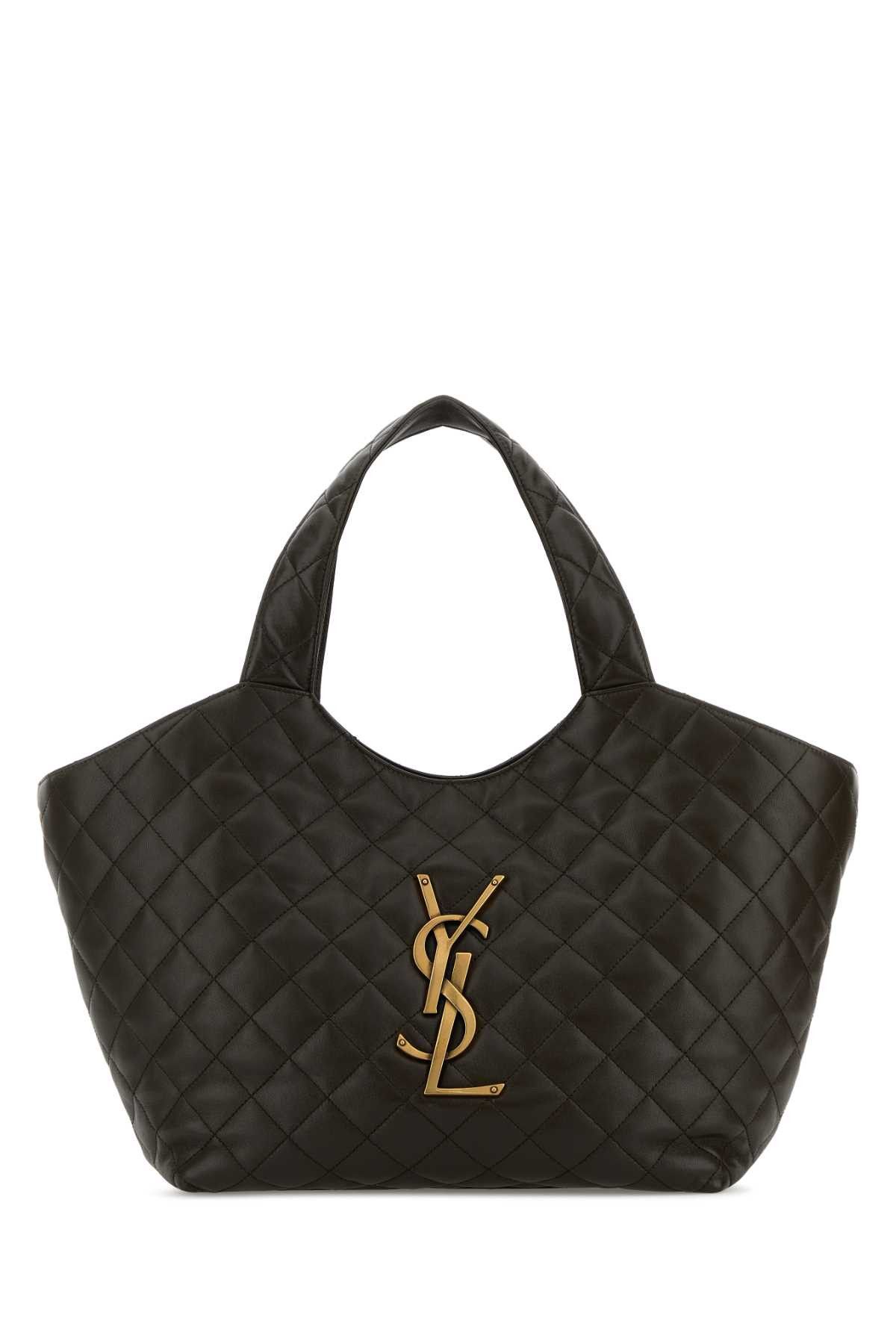 Saint Laurent Paris Charcoal Nappa Medium Icare Shopping Bag Size ONE SIZE - 1 Thumbnail