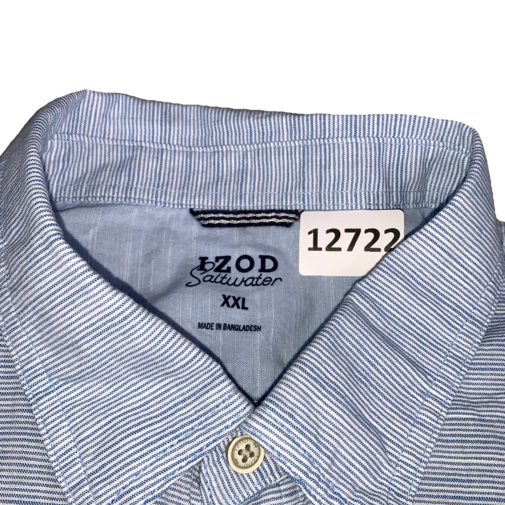 Izod IZOD Saltwater Dockside Woven Oxford Short Sleeve Blue Mens 2XL NWT-12722 Size US 39 - 2 Thumbnail